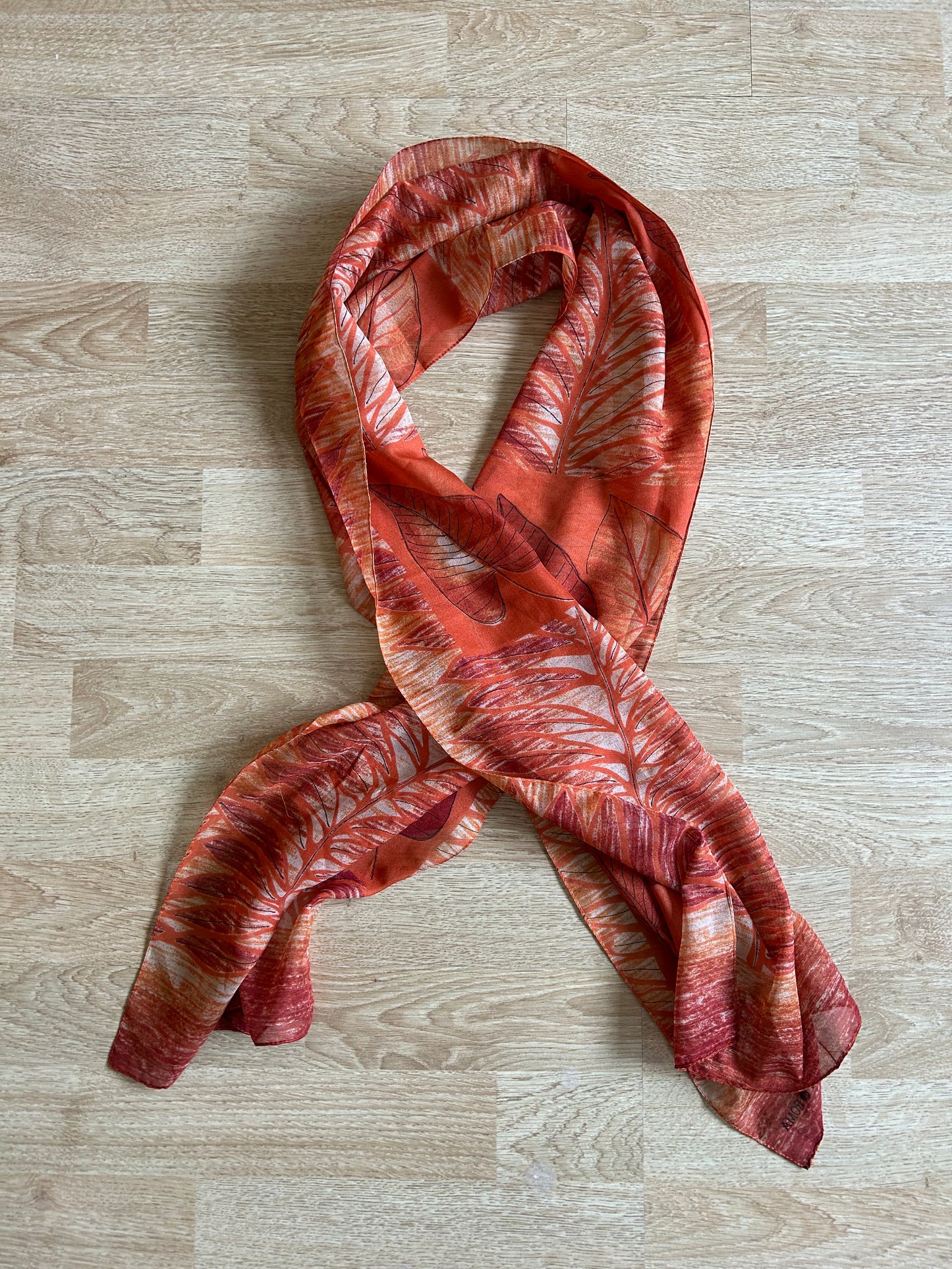 Orange leaves scarf