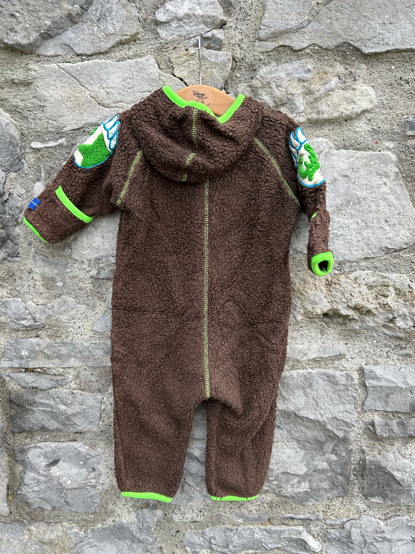 Brown fleece onesie   6-9m (68-74cm)