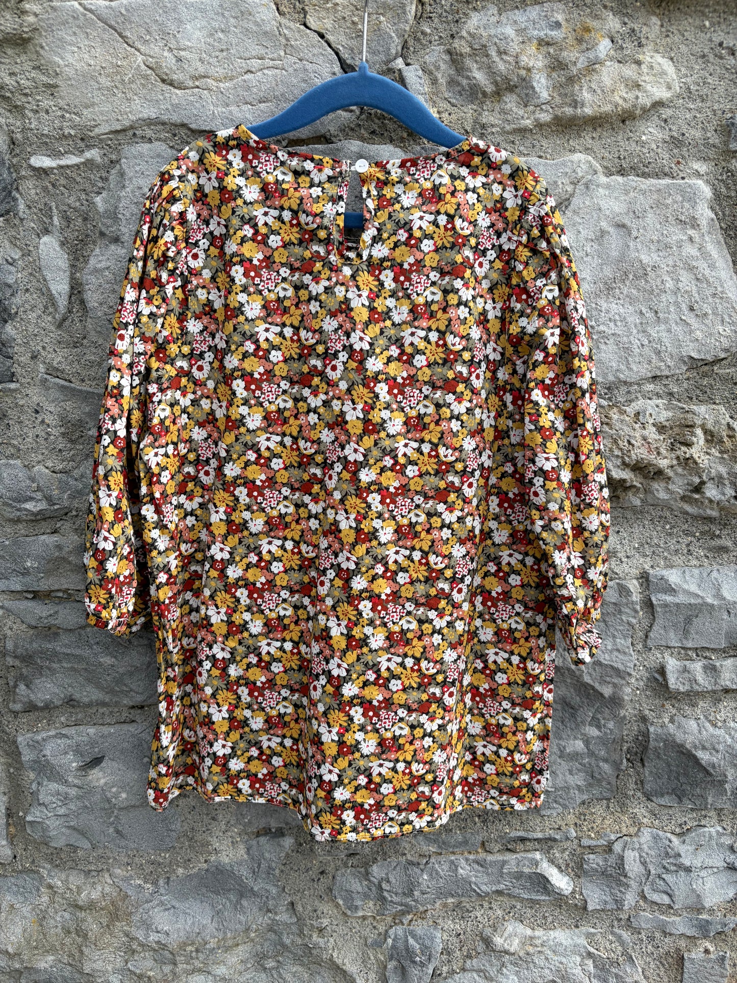 Brown&mustard flower tunic 8-9y (128-134cm)