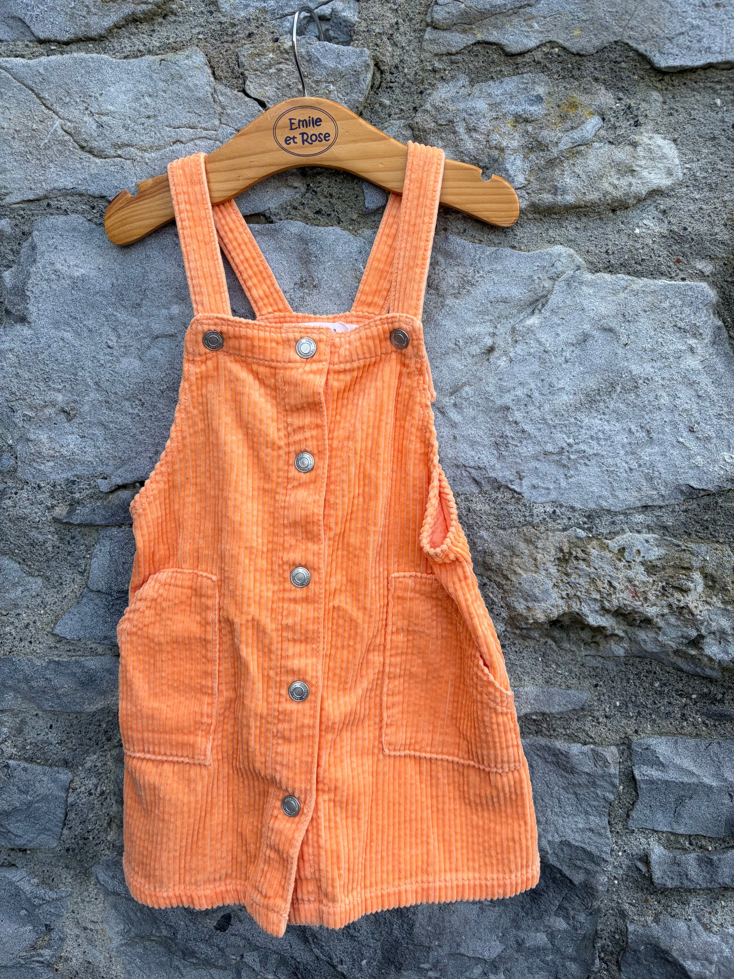Orange cord pinafore  2-3y (92-98cm)