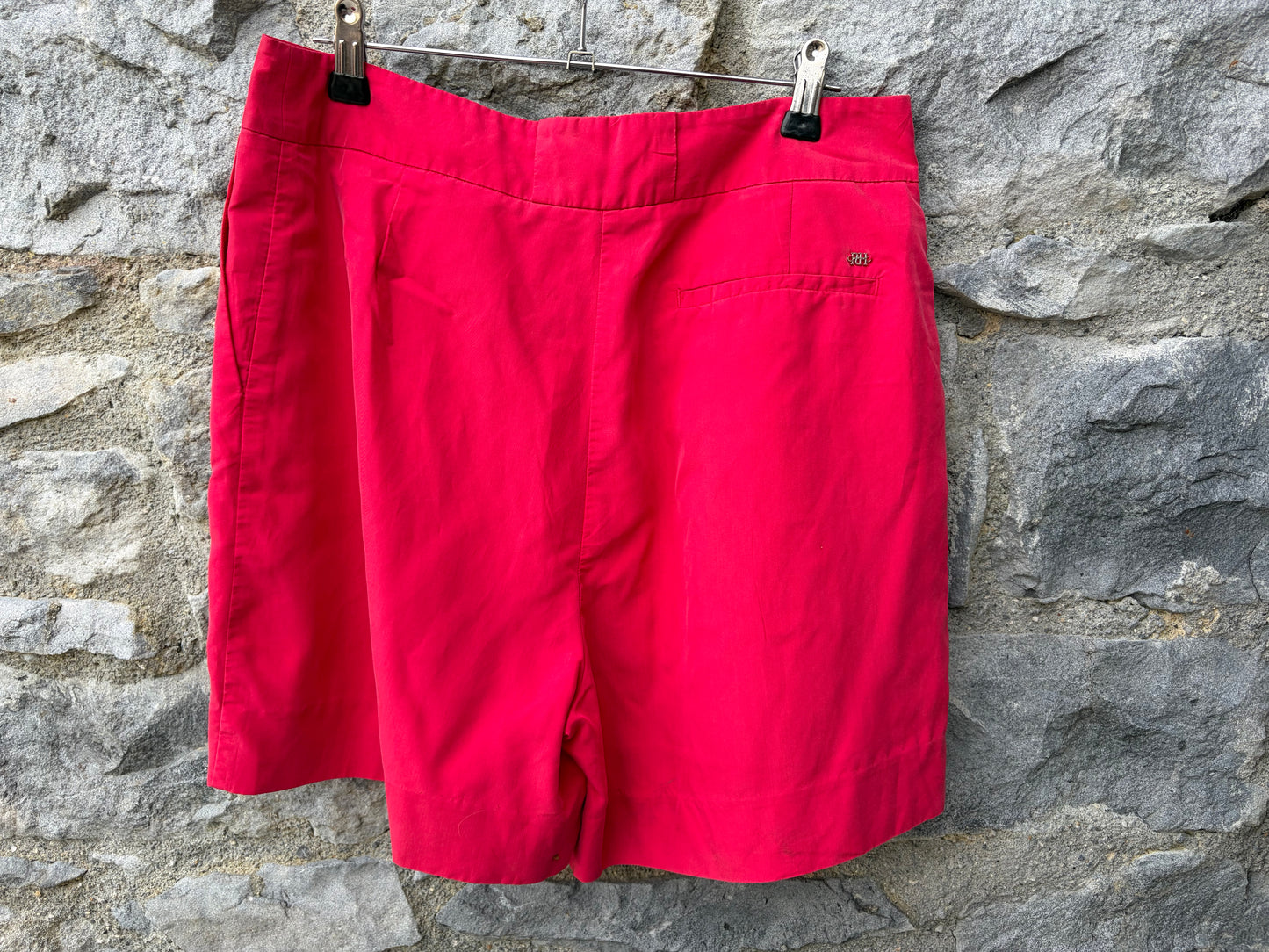 80s red silk shorts uk 12