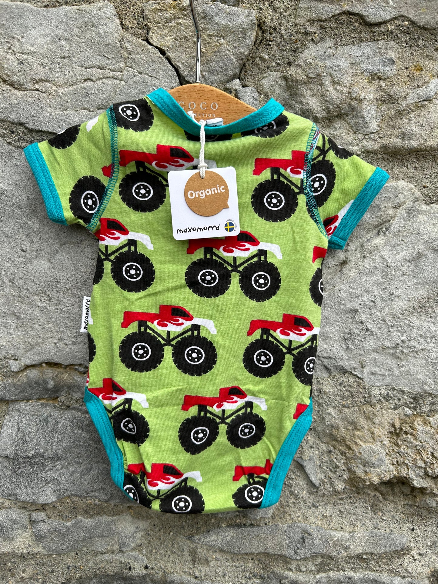 Monster truck green vest  Newborn (50cm)