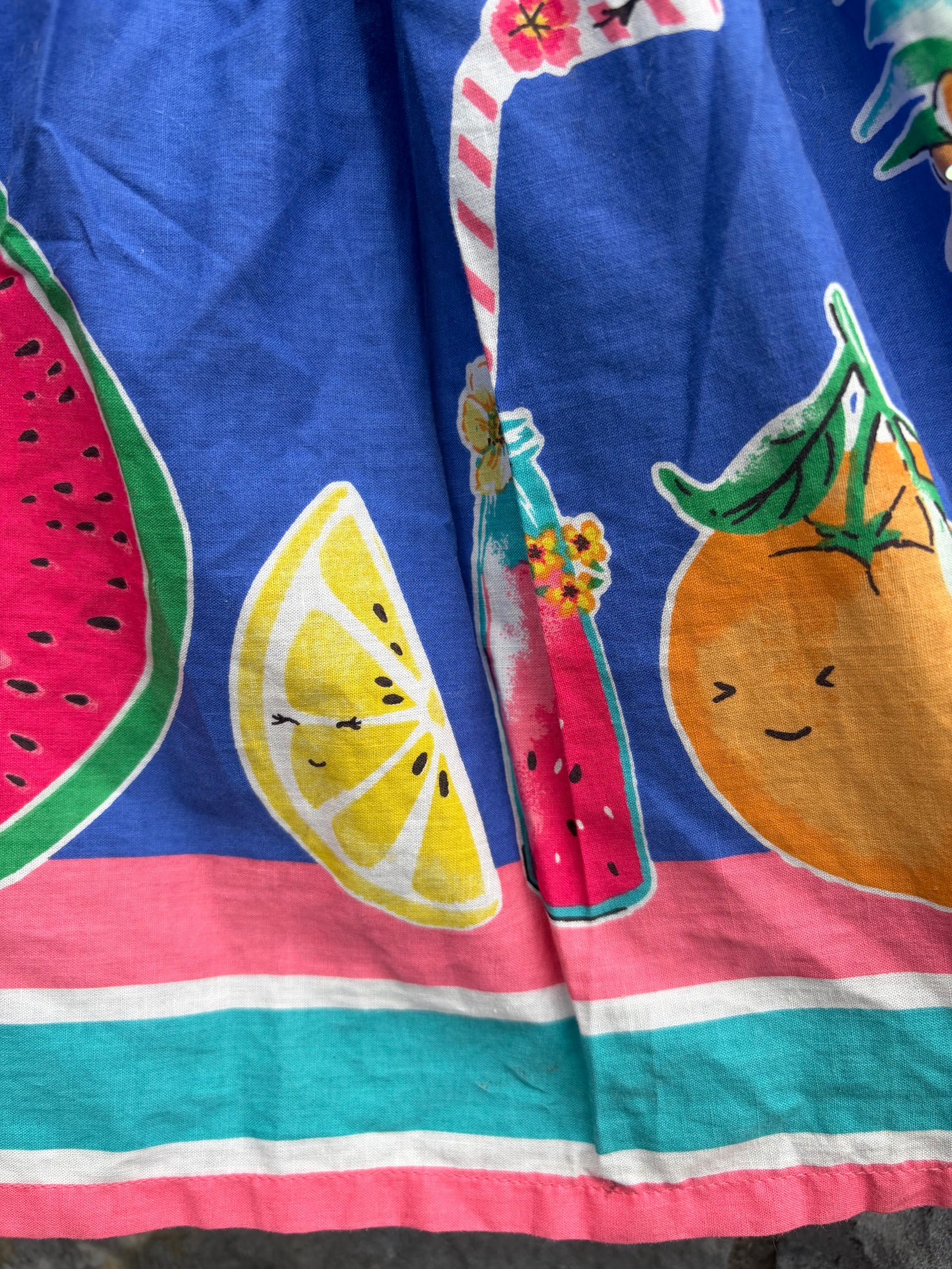 Tropical fruit blue skirt  9-10y (134-140cm)