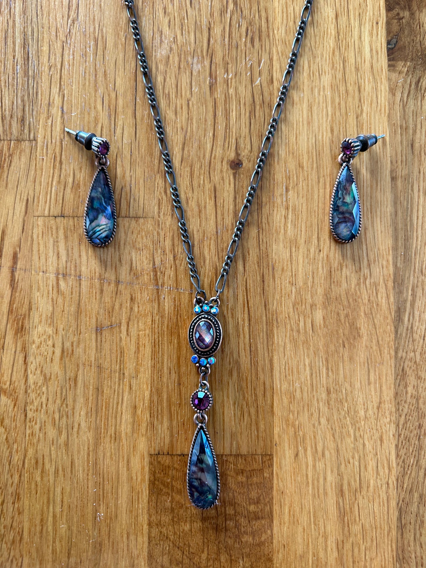 Drop necklace&earrings
