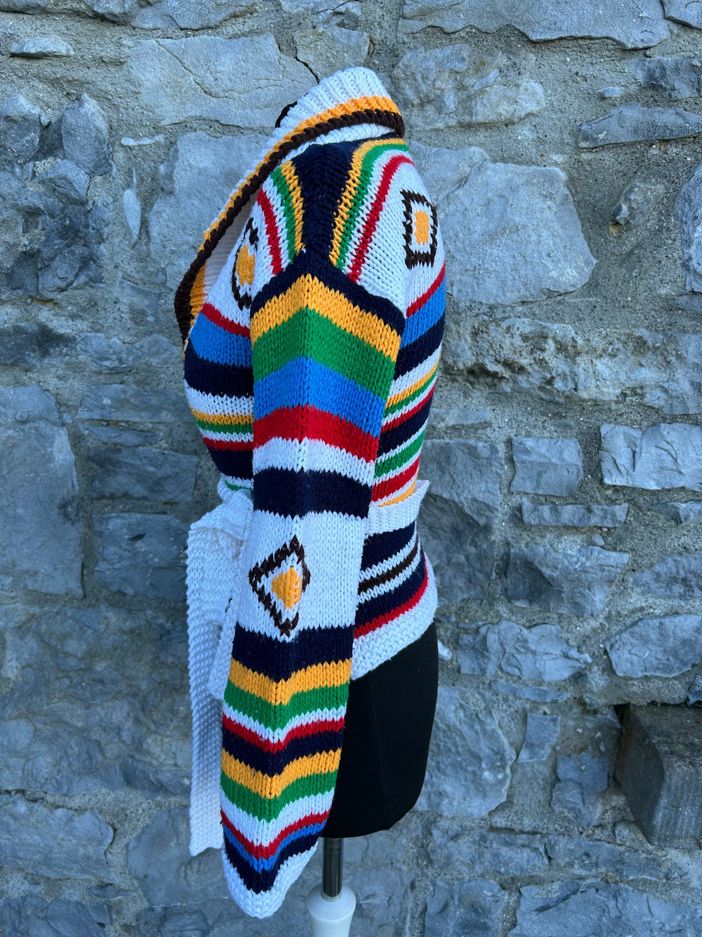 80s Colourful stripy wrap cardigan   11-12y (146-152cm)