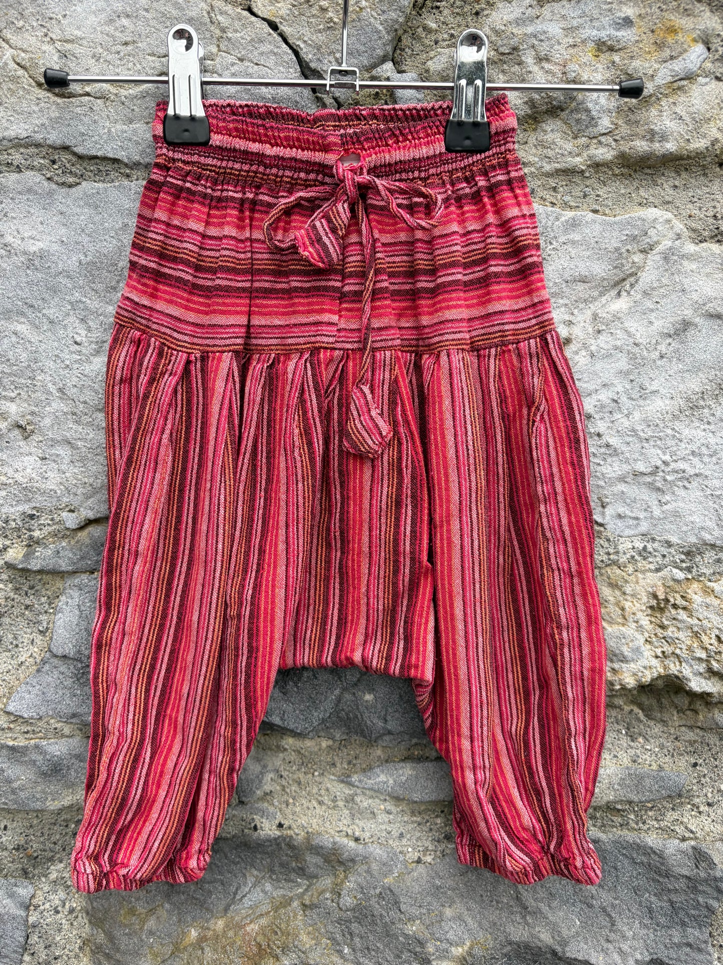 Maroon stripy baggy pants  9m (74cm)