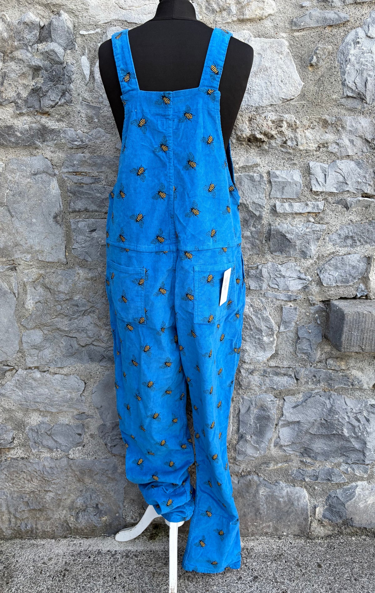 Bee blue cord dungarees uk 12-14