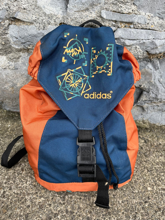 90s orange&navy backpack