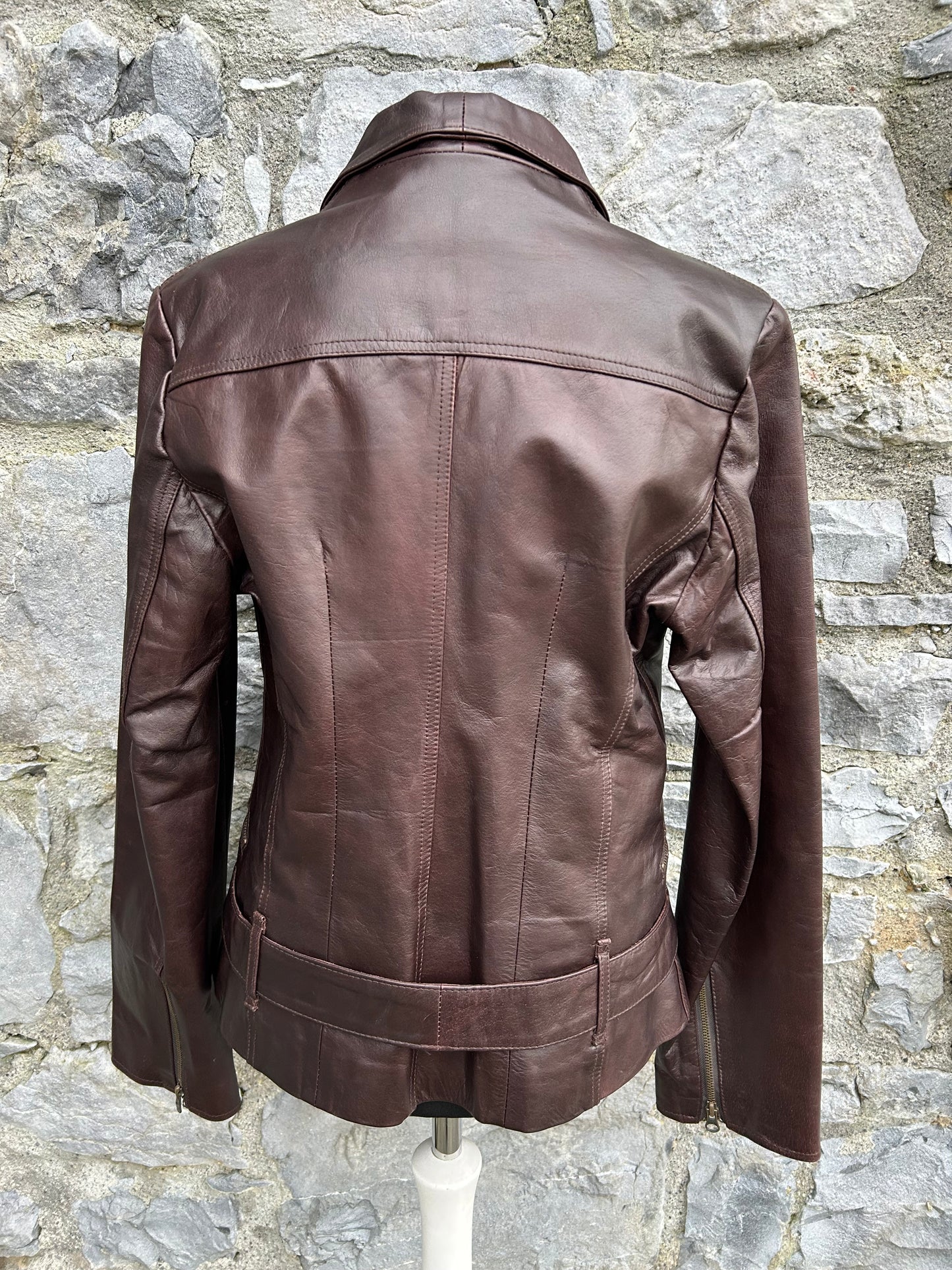90s brown leather jacket uk 10