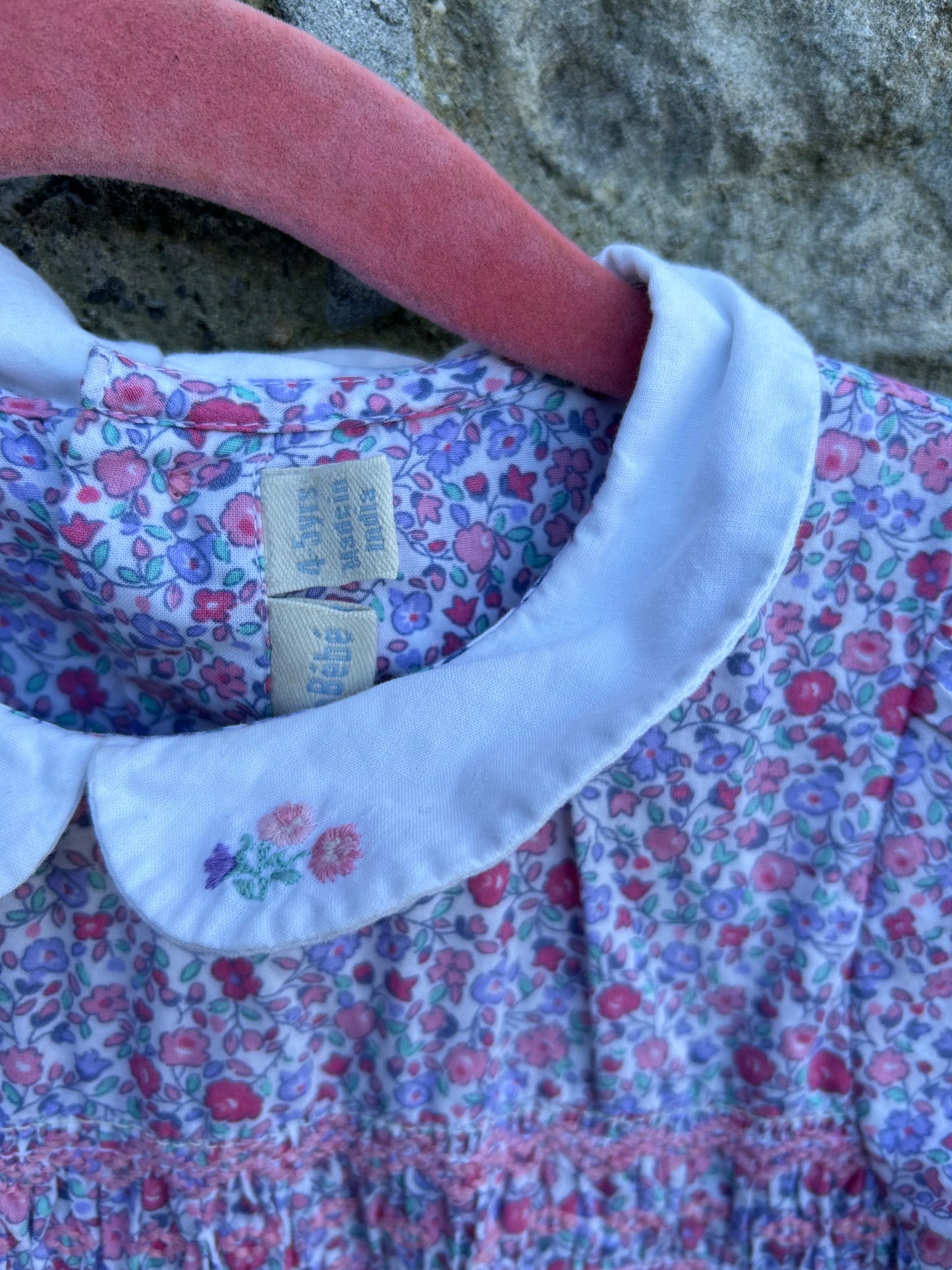 Small flowers peter collar dress 4-5y (104-110cm)