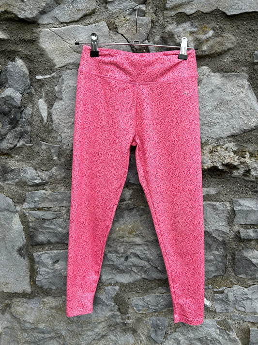 Pink spotty cropped leggings  8-9y (128-134cm)