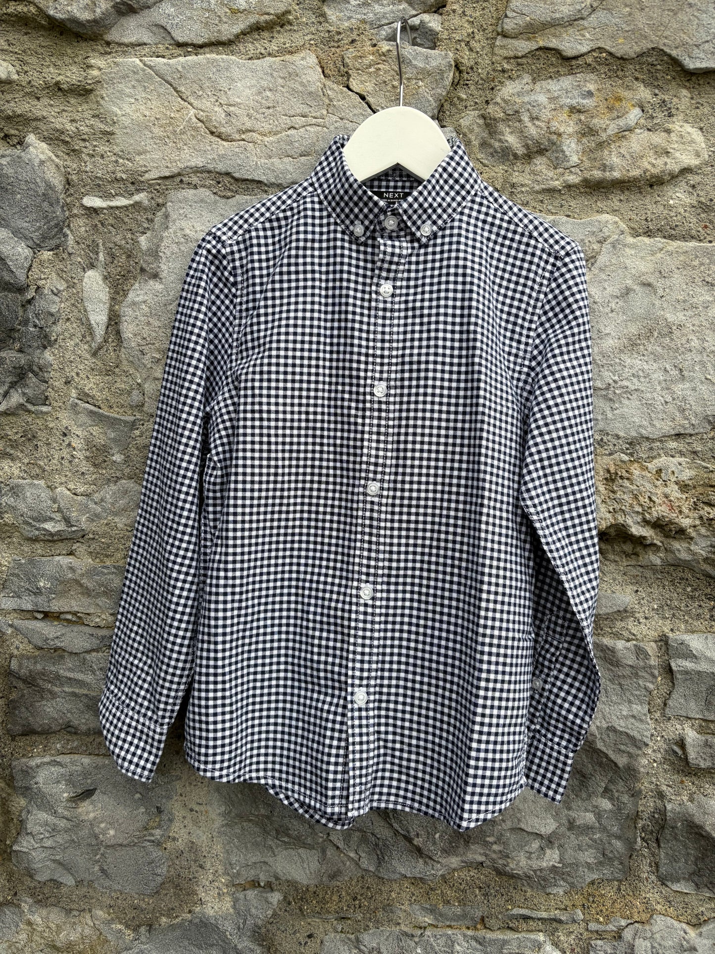 Black&white check shirt  7y (122cm)