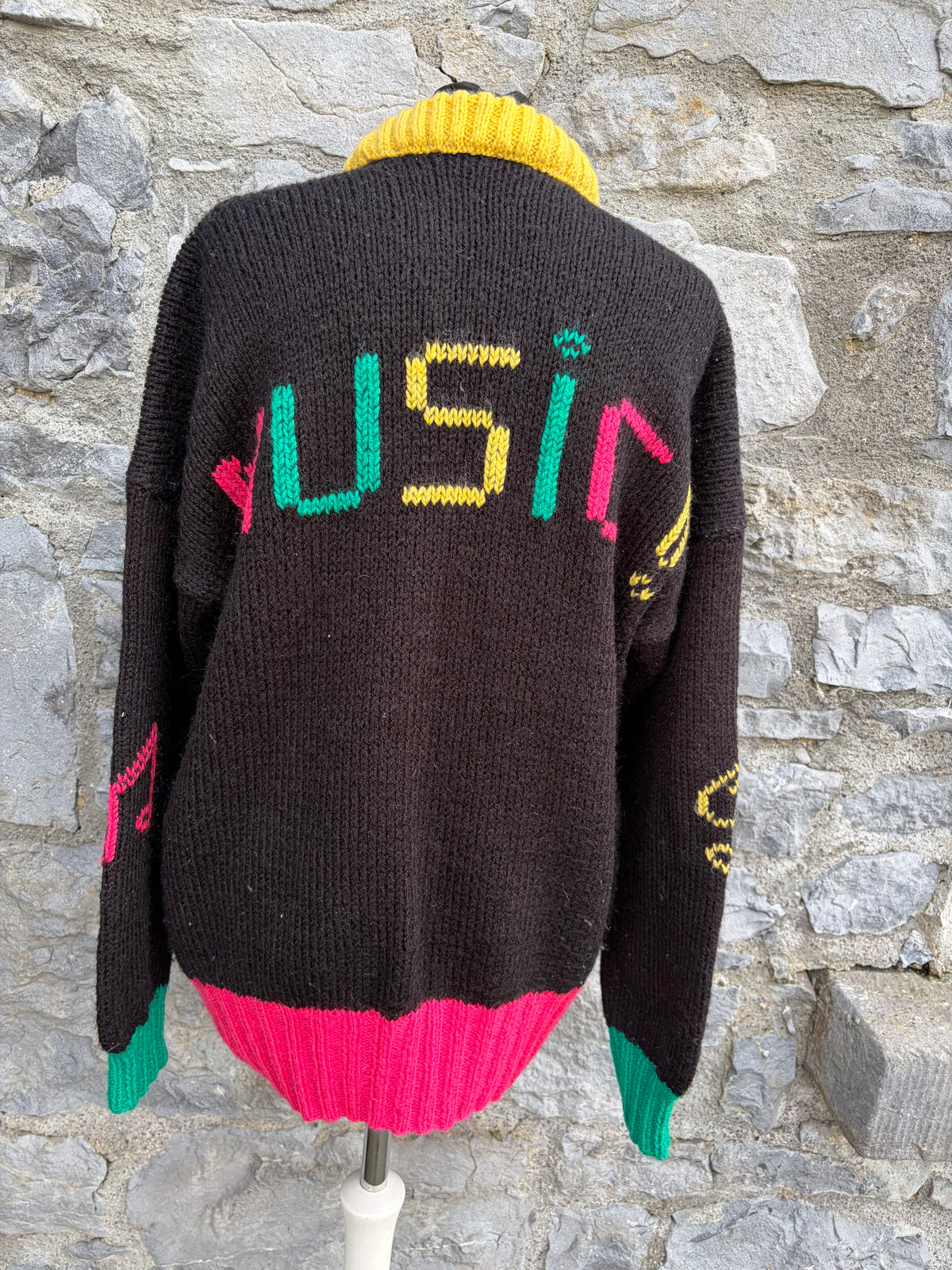 80s music black jumper uk 14-16