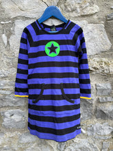 Load image into Gallery viewer, VV Purple&amp;black stripy dress  4-5y (104-110cm)

