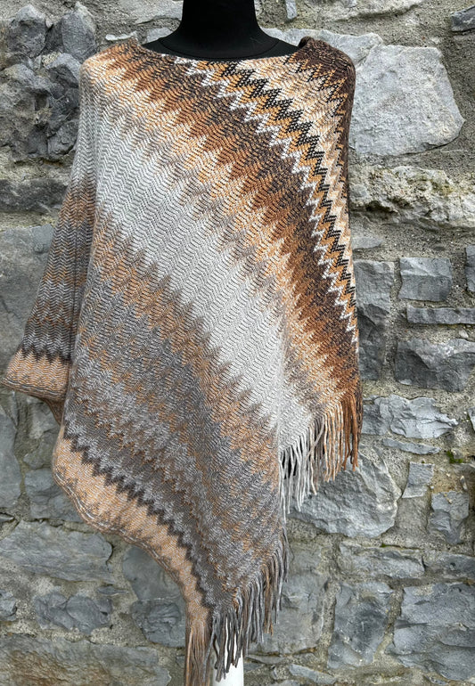 Brown chevron poncho  uk 8-12