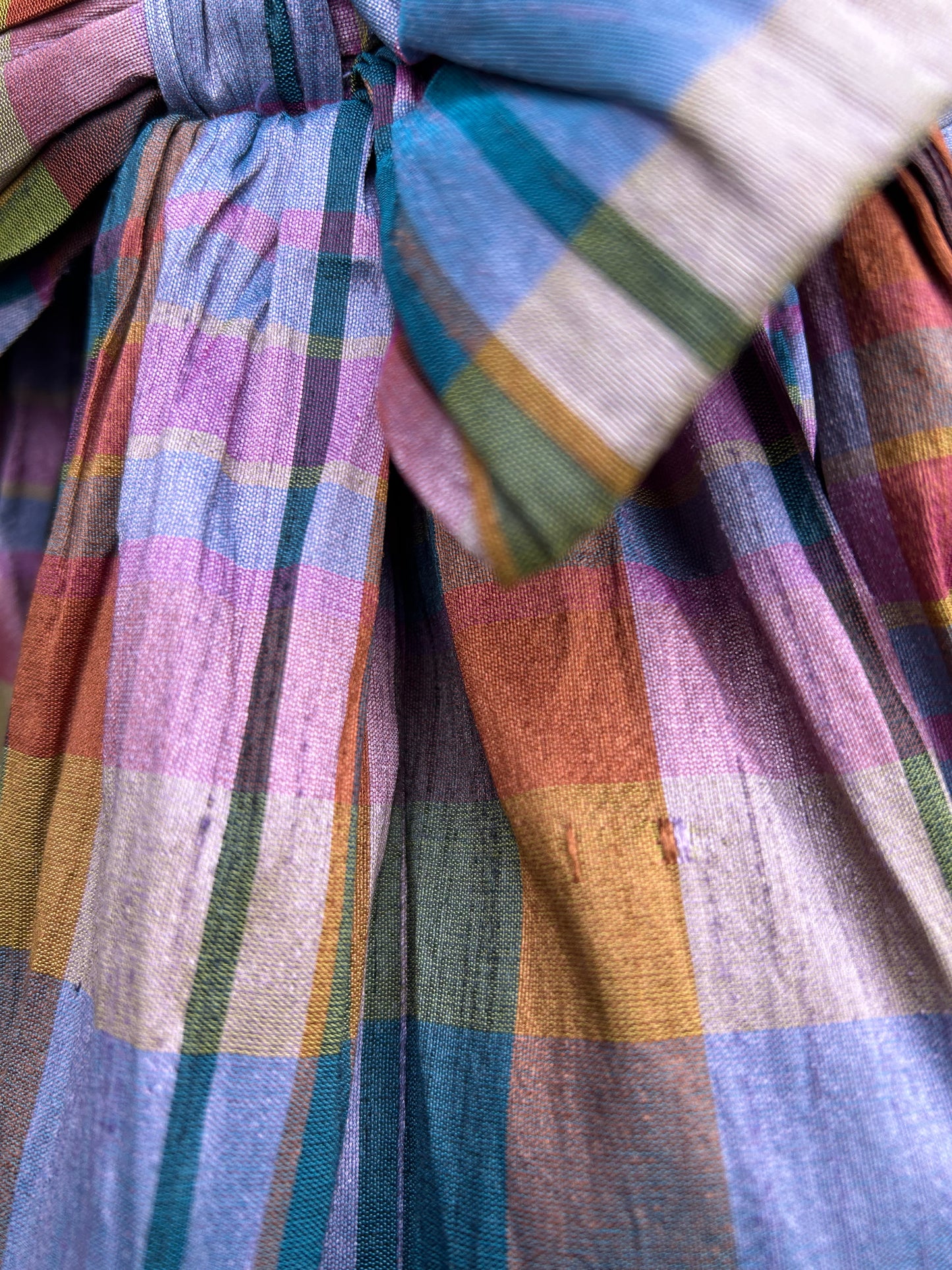 Purple check taffeta dress  6-9m (68-74cm)