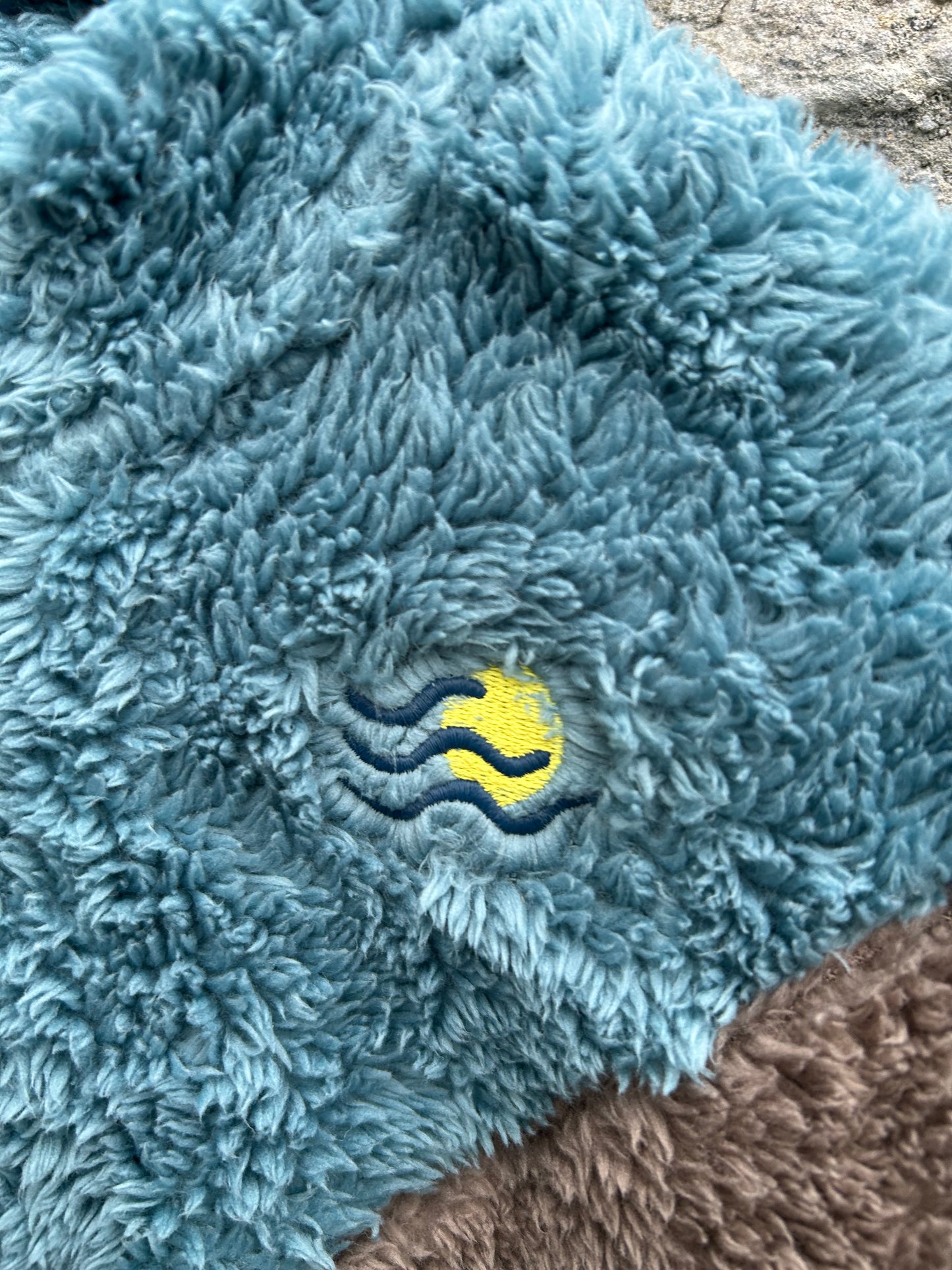 Petrol&brown fluffy fleece  4-5y (104-110cm)