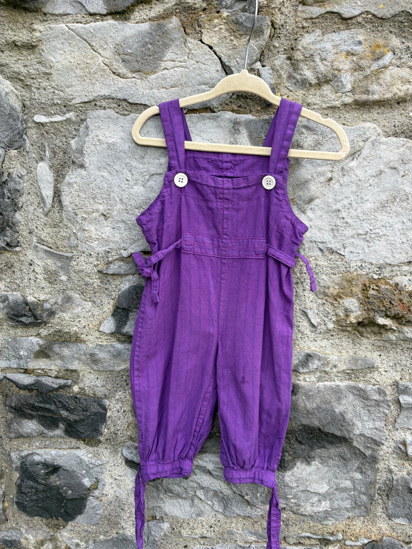 90s purple dungarees  0-3m (56-62cm)