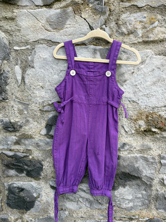 90s purple dungarees  0-3m (56-62cm)
