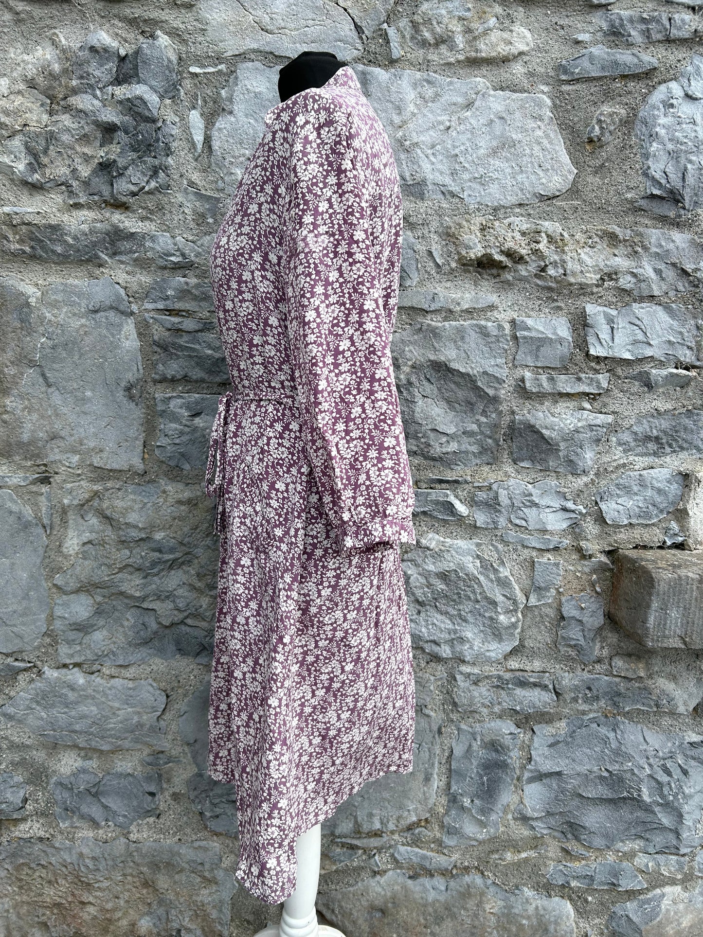 Floral lilac silk dress uk 12