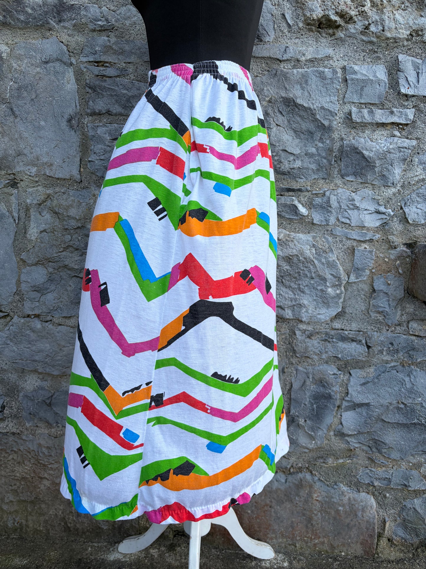 80s colourful chevron skirt uk 6-8