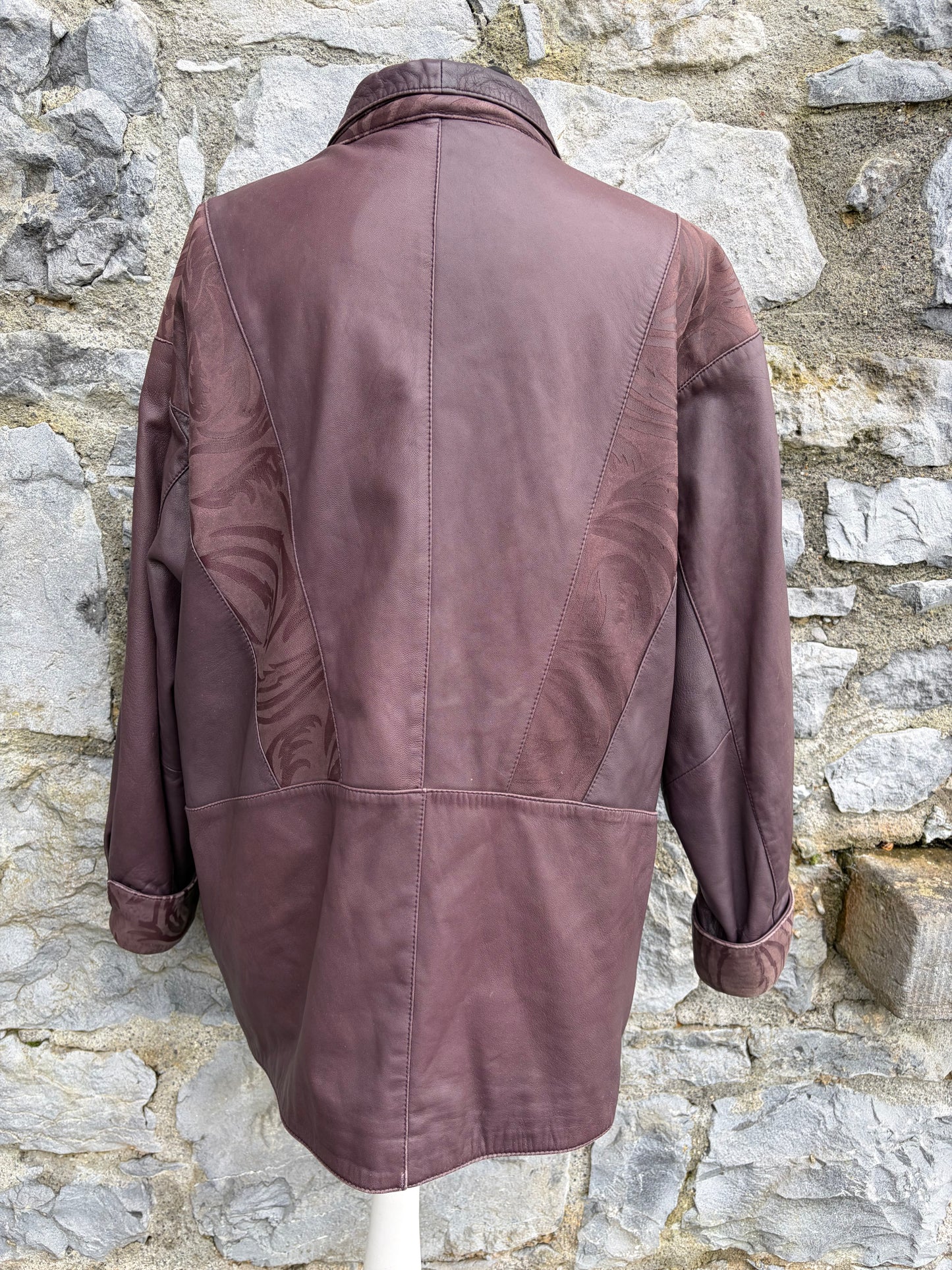 80s brown leather jacket uk 14