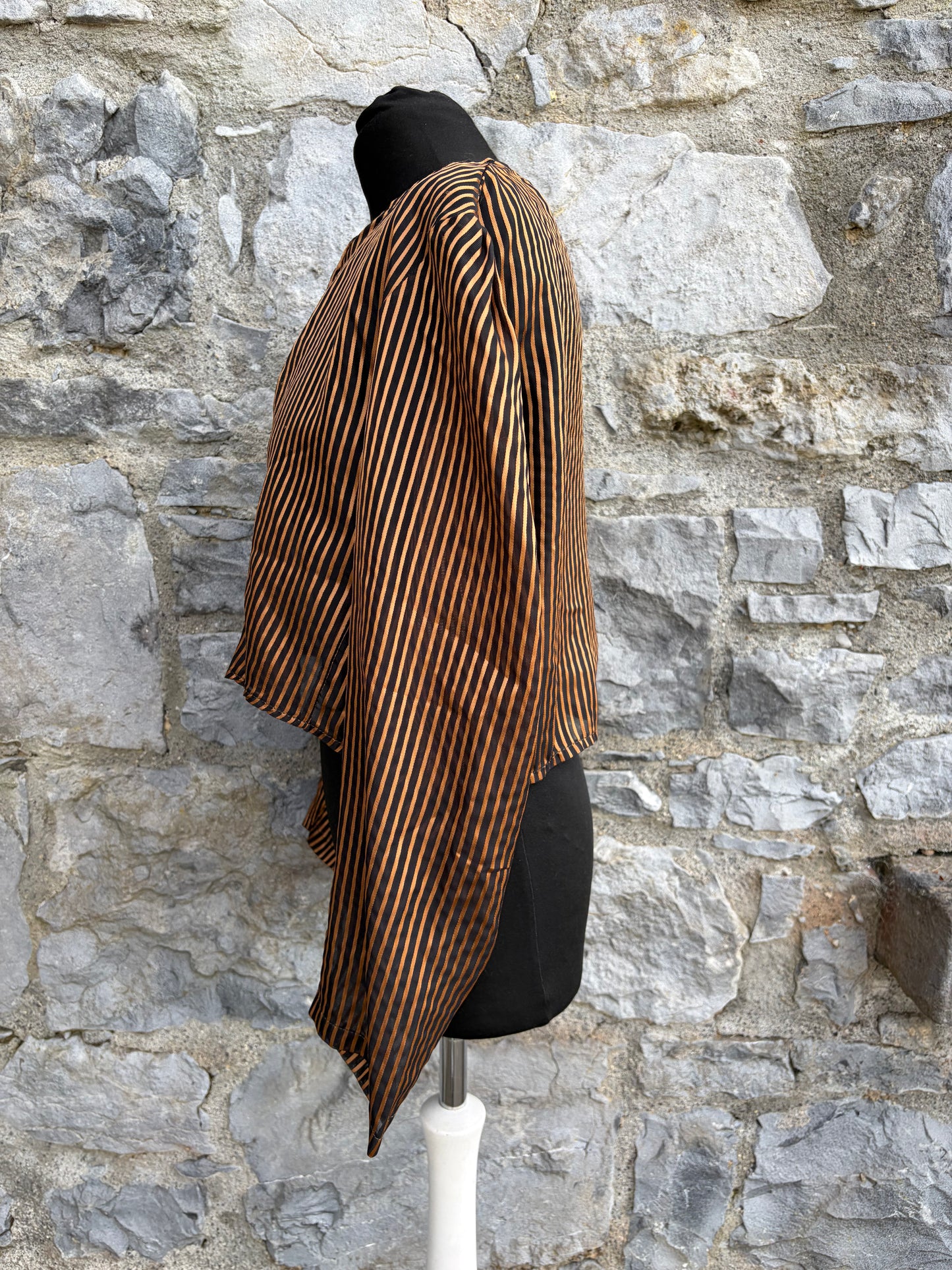 80s brown&gold stripy blouse uk 10