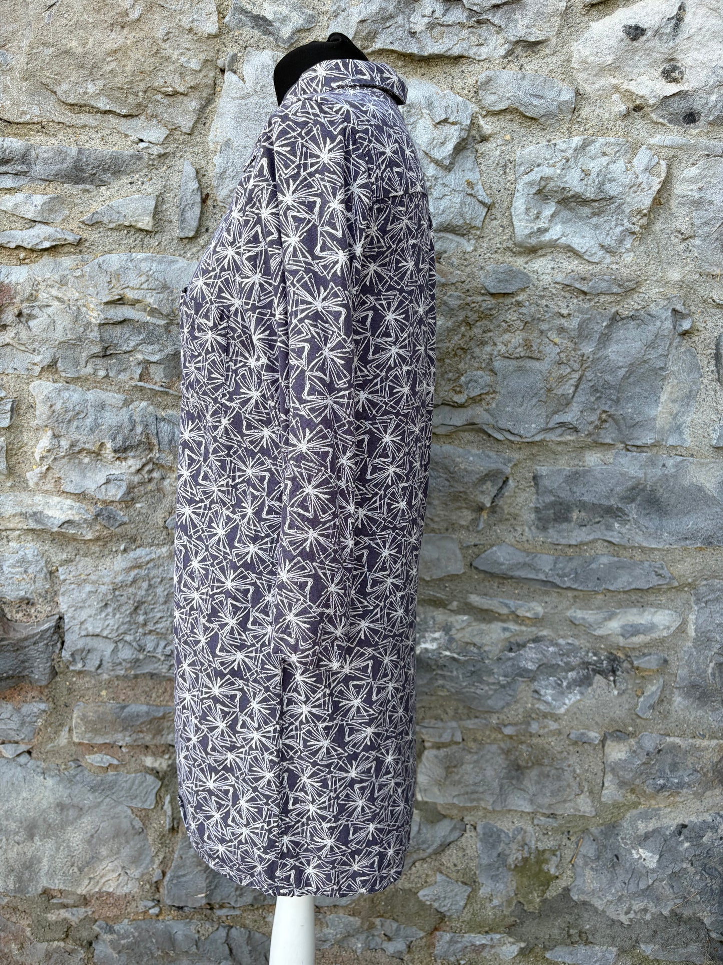 Grey&white patterned tunic uk 8