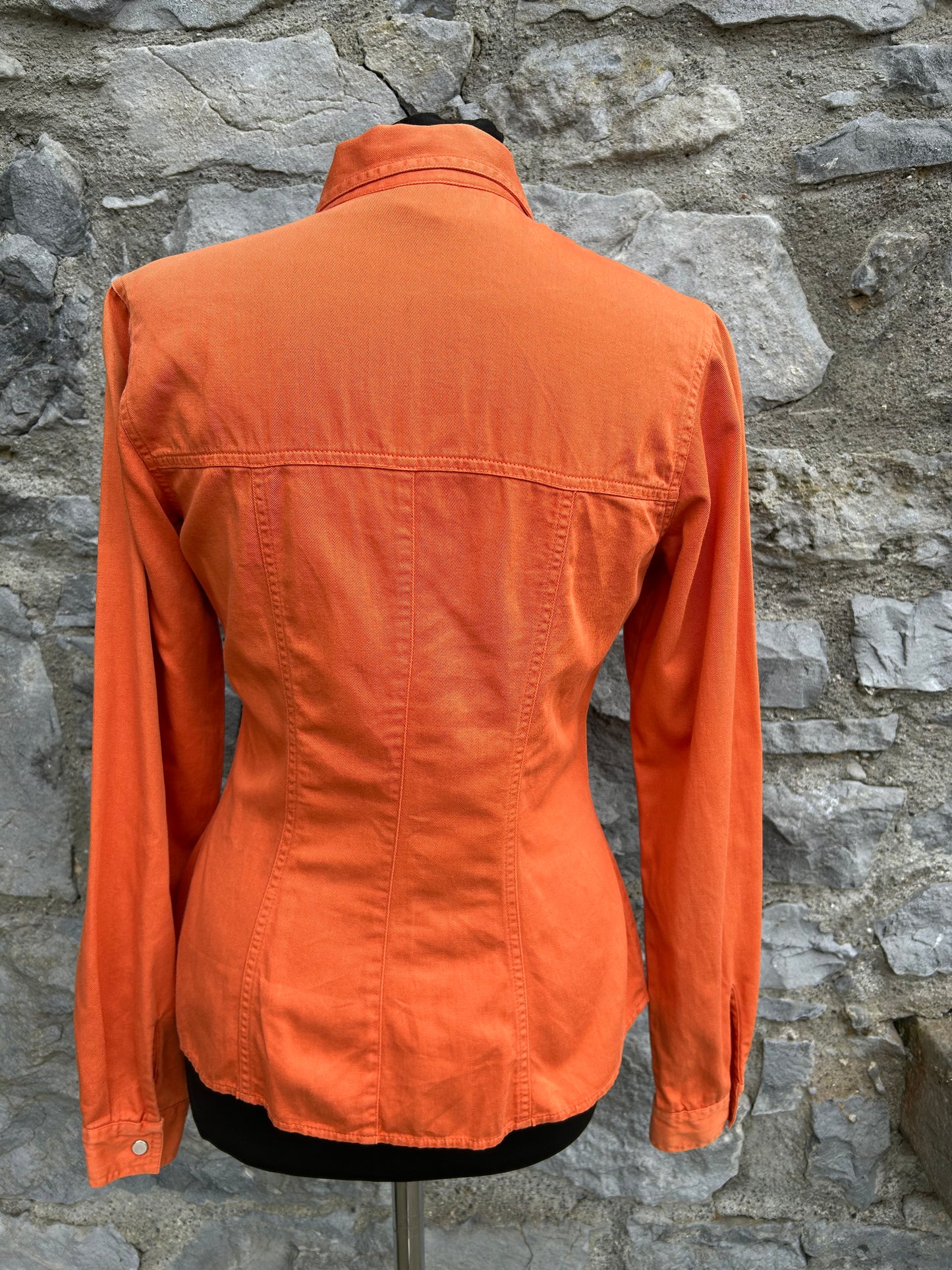 90s orange denim shirt uk 6-8