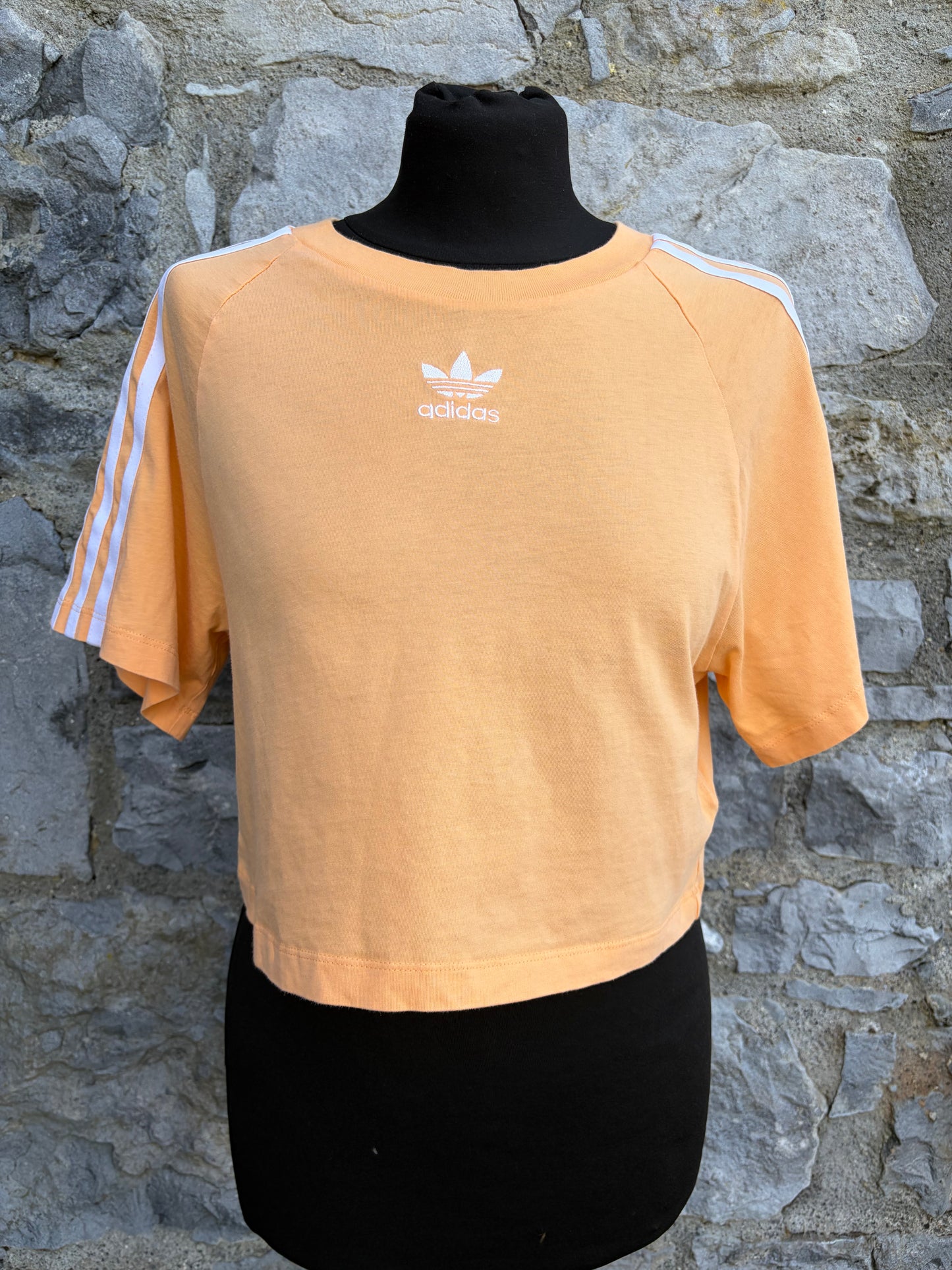Orange 3-Stripes Essential Crop T-Shirt uk 8