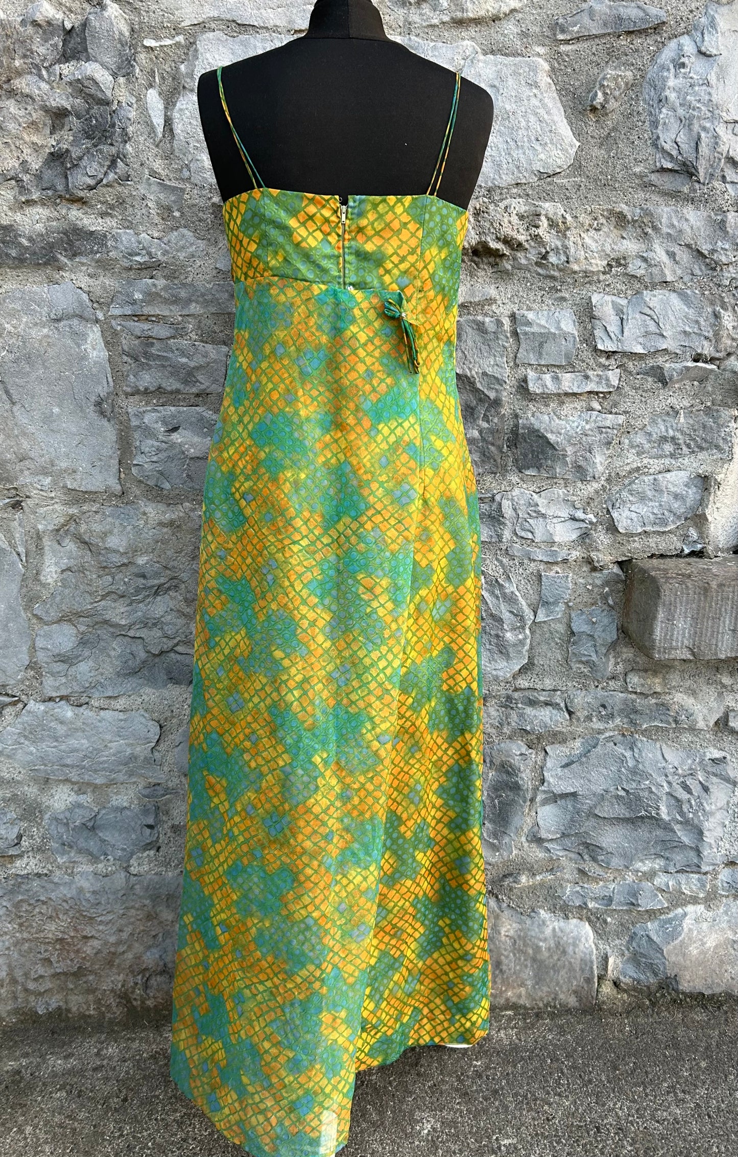 90s green&yellow scales dress