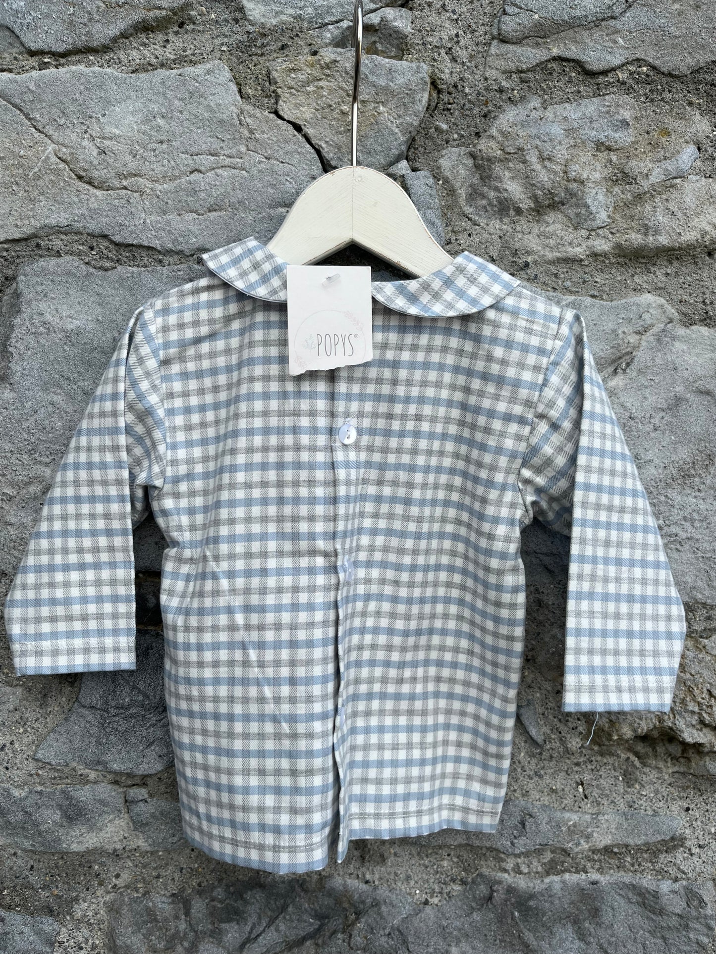 Grey check blouse   6-9m (68-74cm)