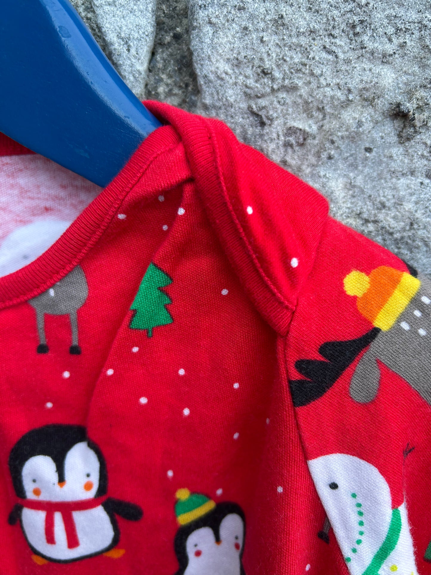 Snowmen&penguins red pj  2-3y (92-98cm)