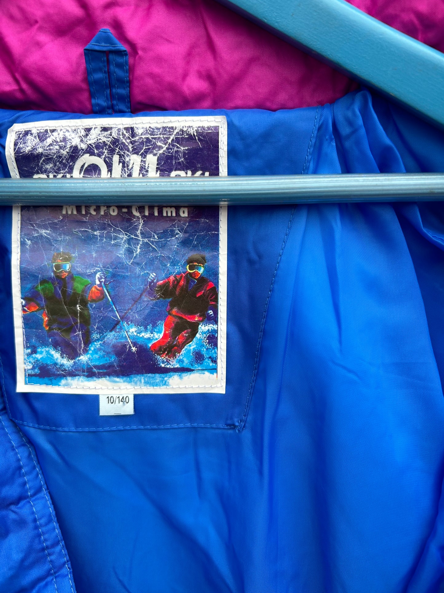 80s abstract blue ski jacket  9-10y (134-140cm)