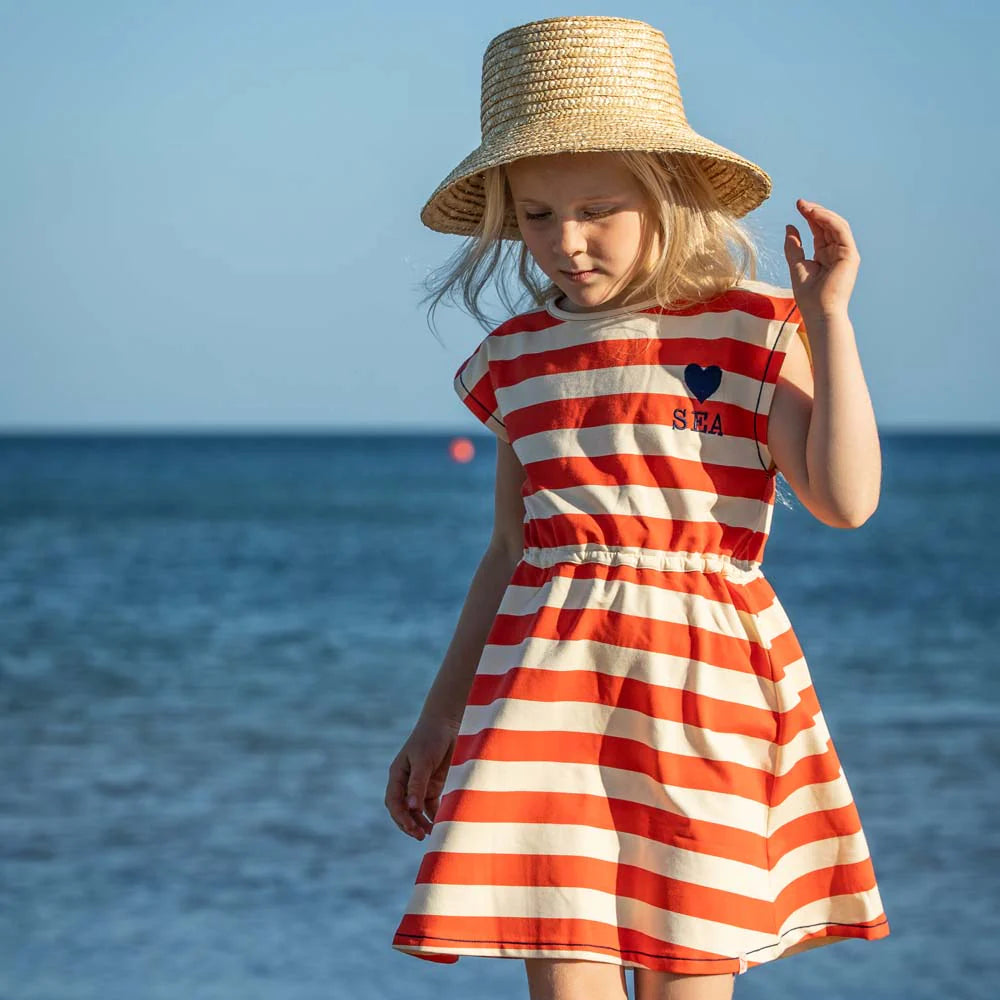 Love Sea red stripy dress   3y (98cm)