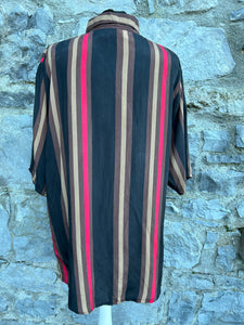 80s brown stripy blouse Medium