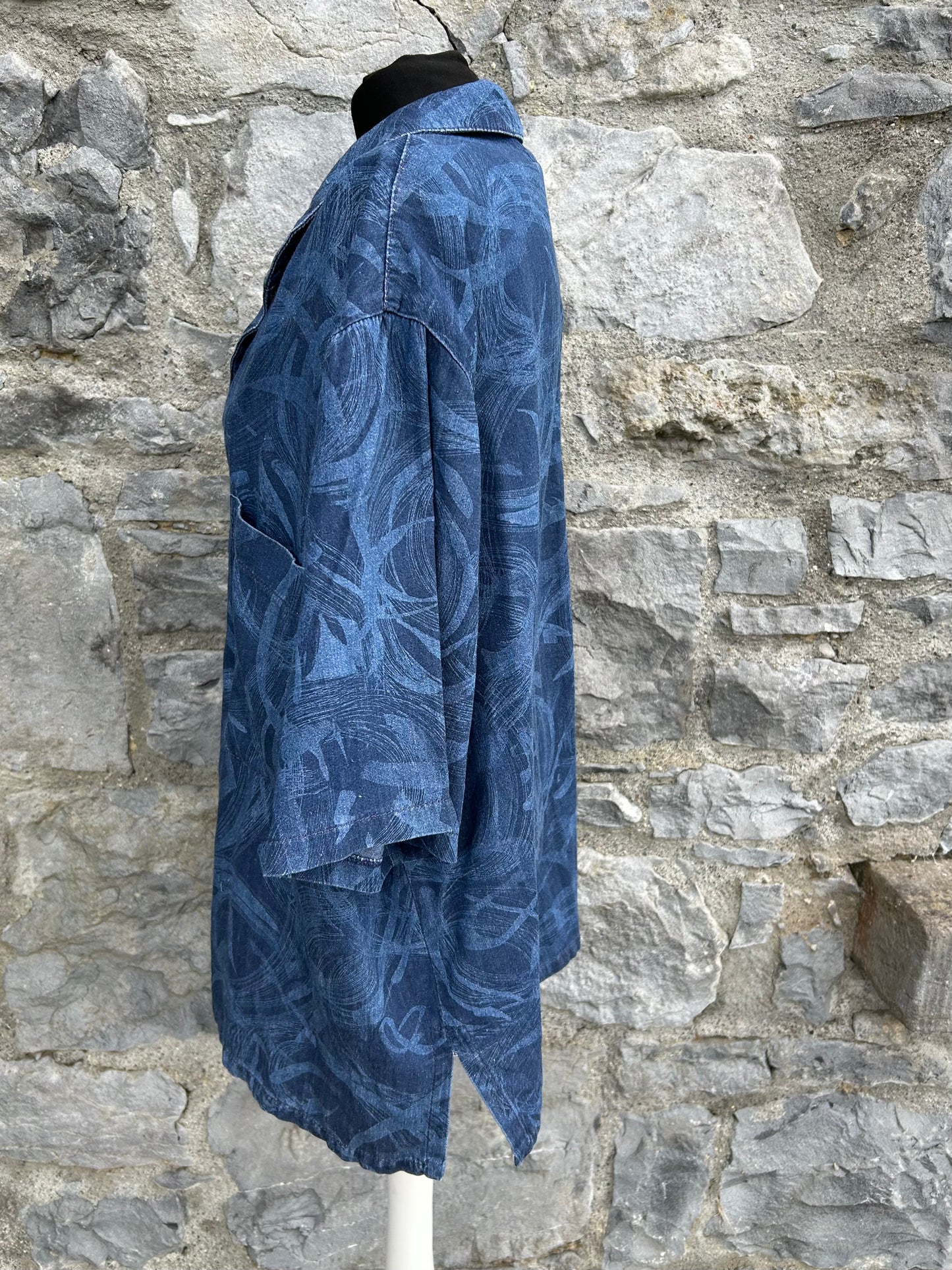 90s abstract denim shirt Large