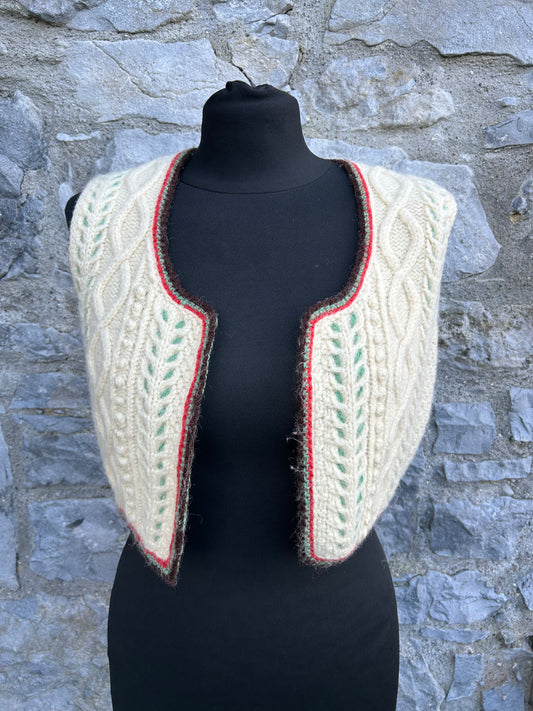 Aran style cream gilet uk 6-8