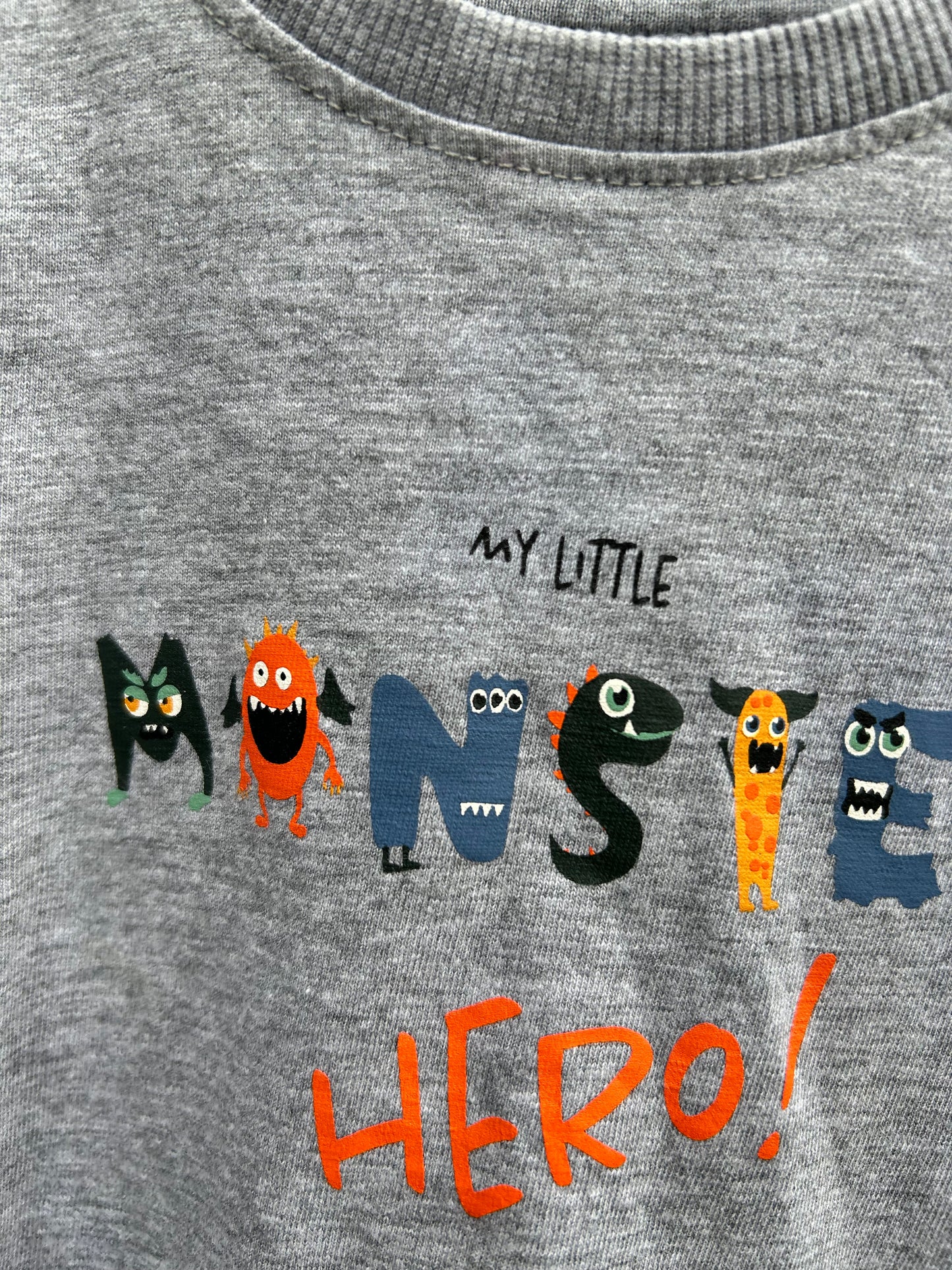 Little monster grey top 9-12m (74-80cm)