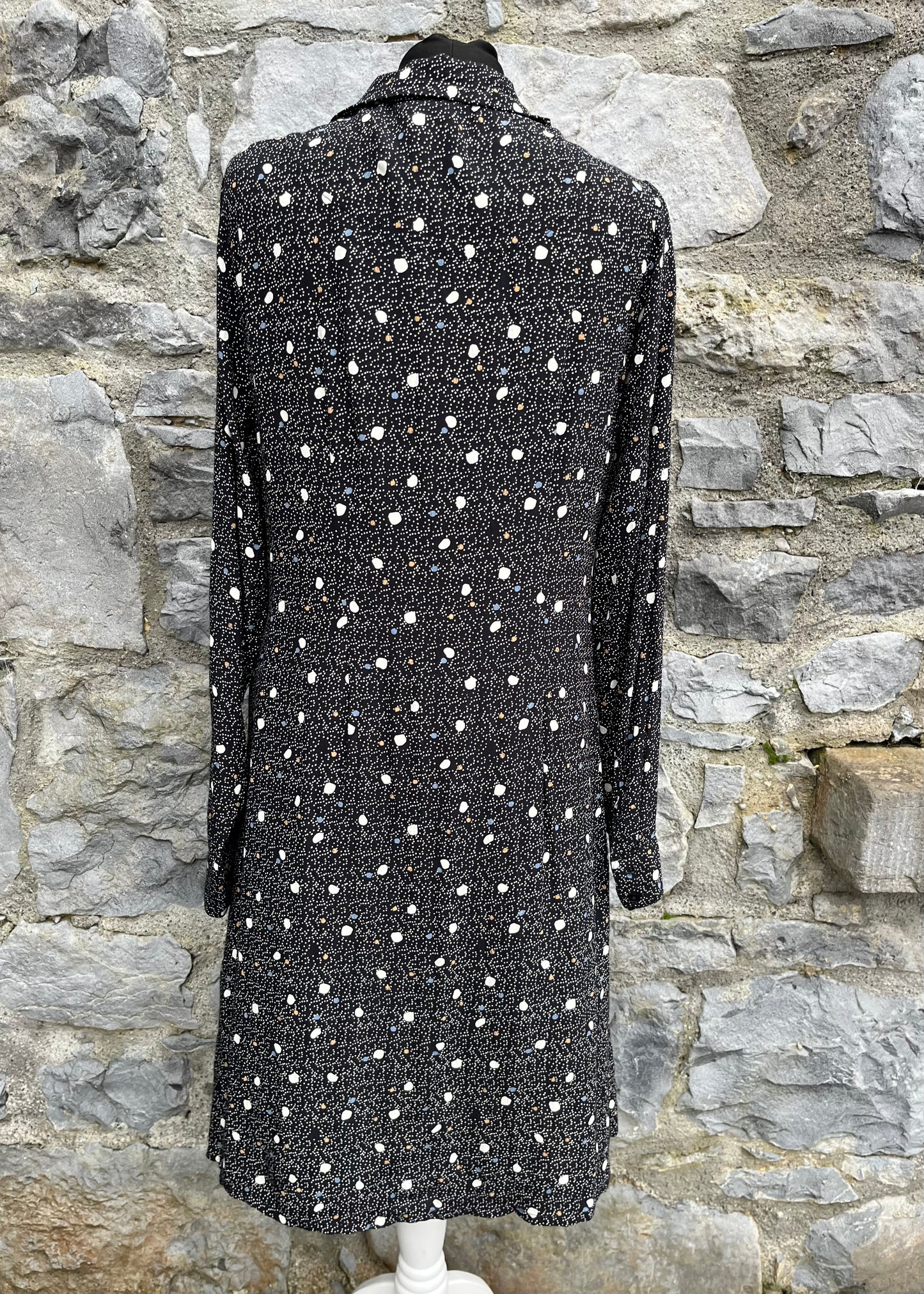 Spotty black maternity dress uk 8-10