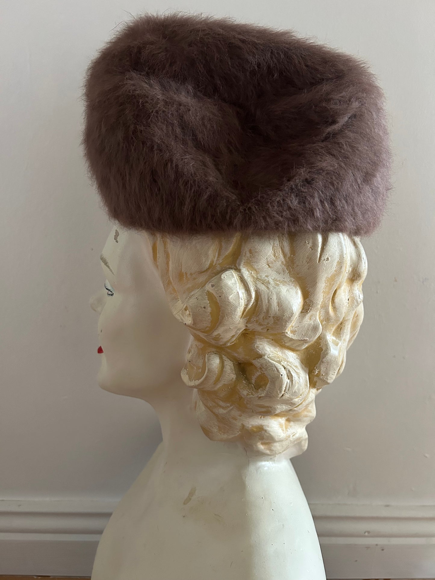 Brown furry hat