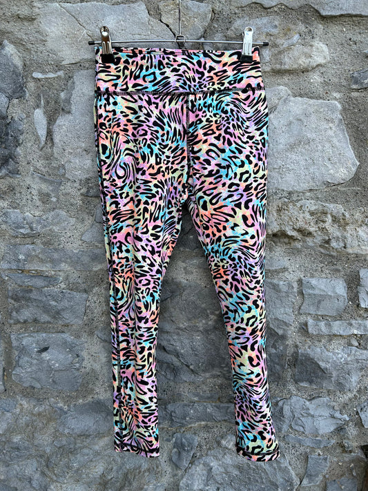Colourful leopard print leggings 8-9y (128-134cm)