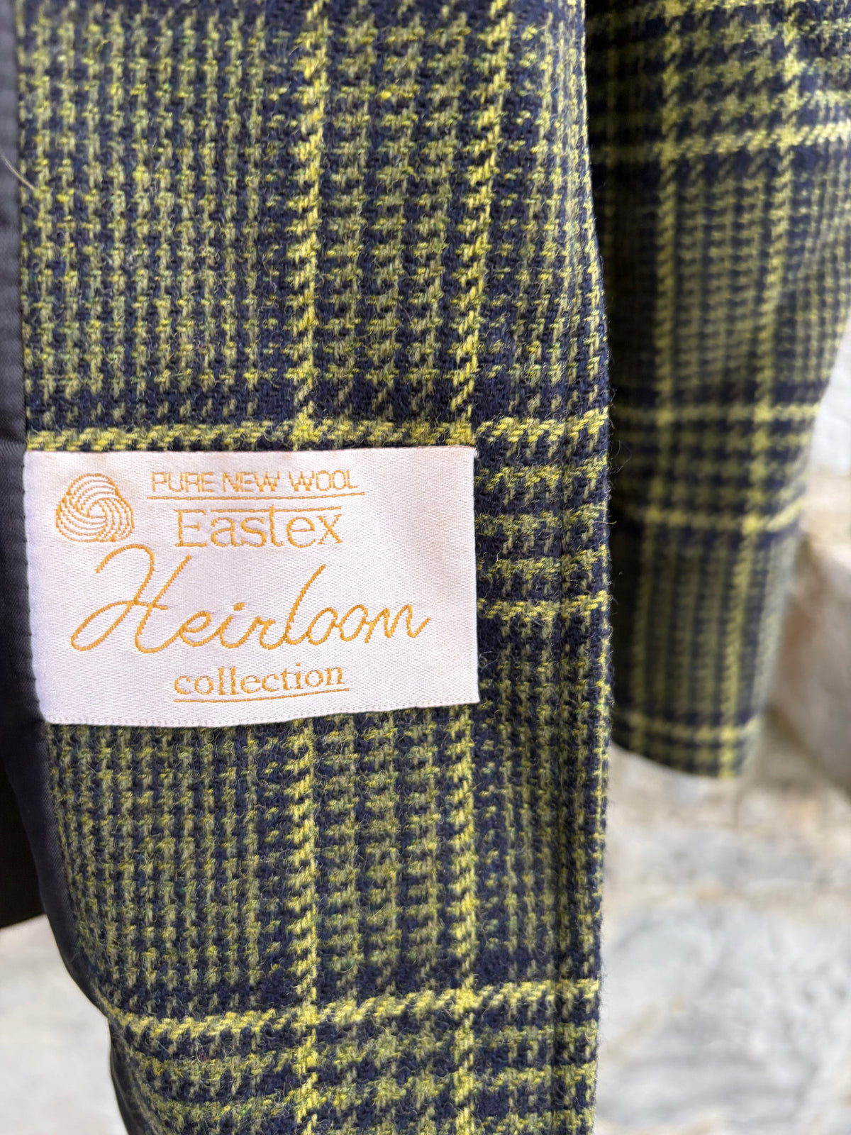 90s green plaid wool tailored blazer uk 12