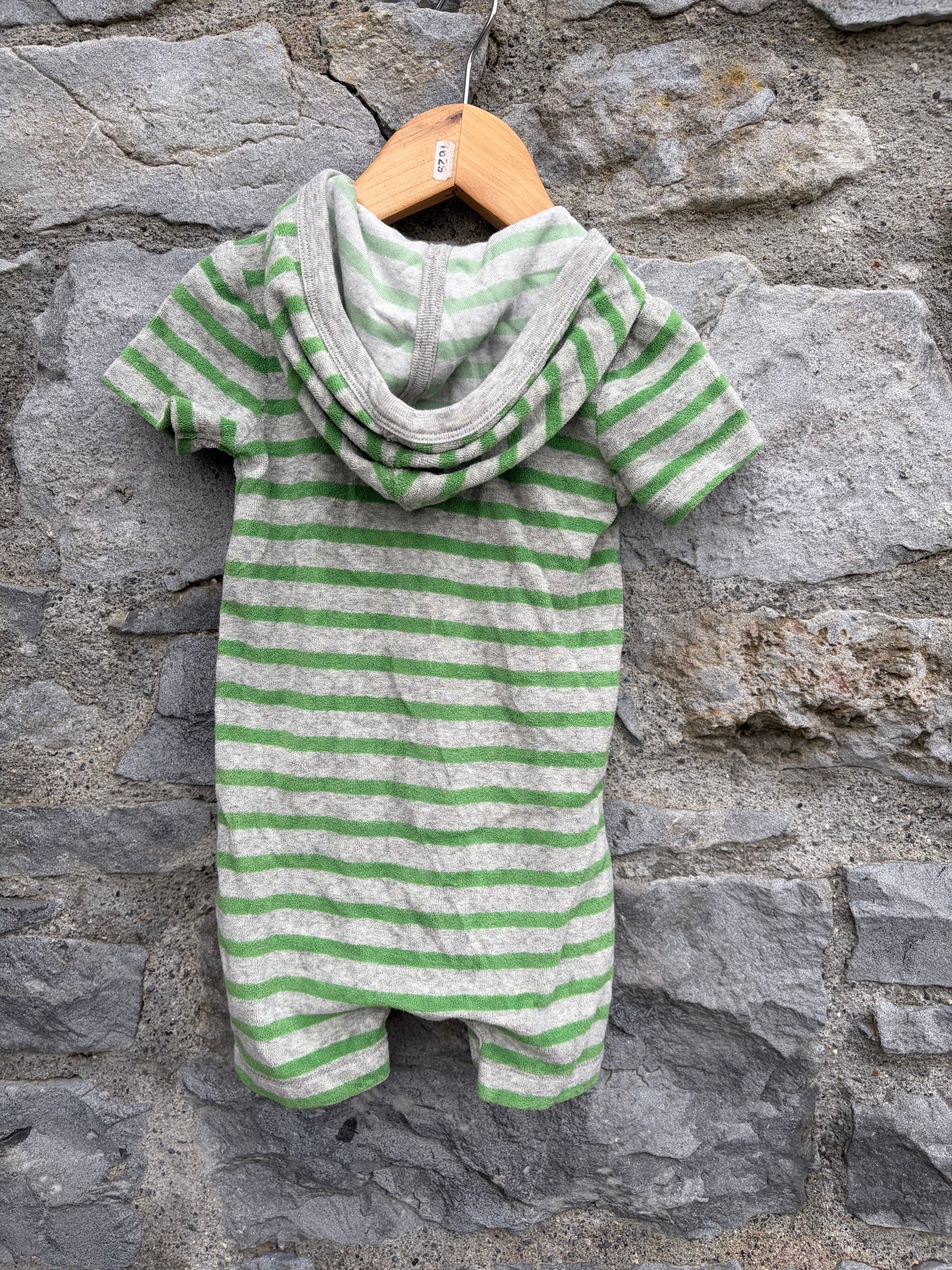 Green&grey velour rompers  6-12m (68-80cm)