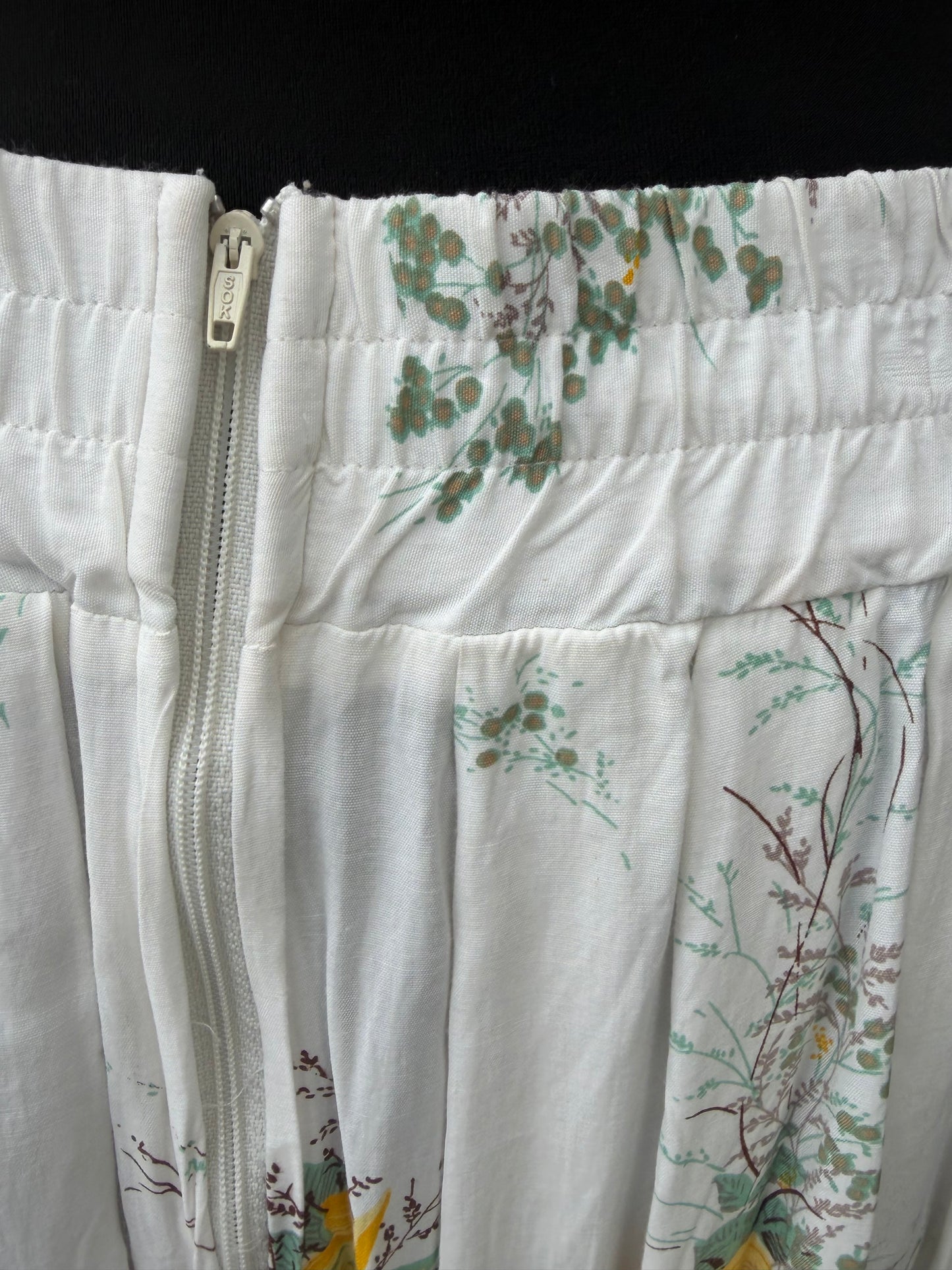 80s yellow flowers skirt uk 14