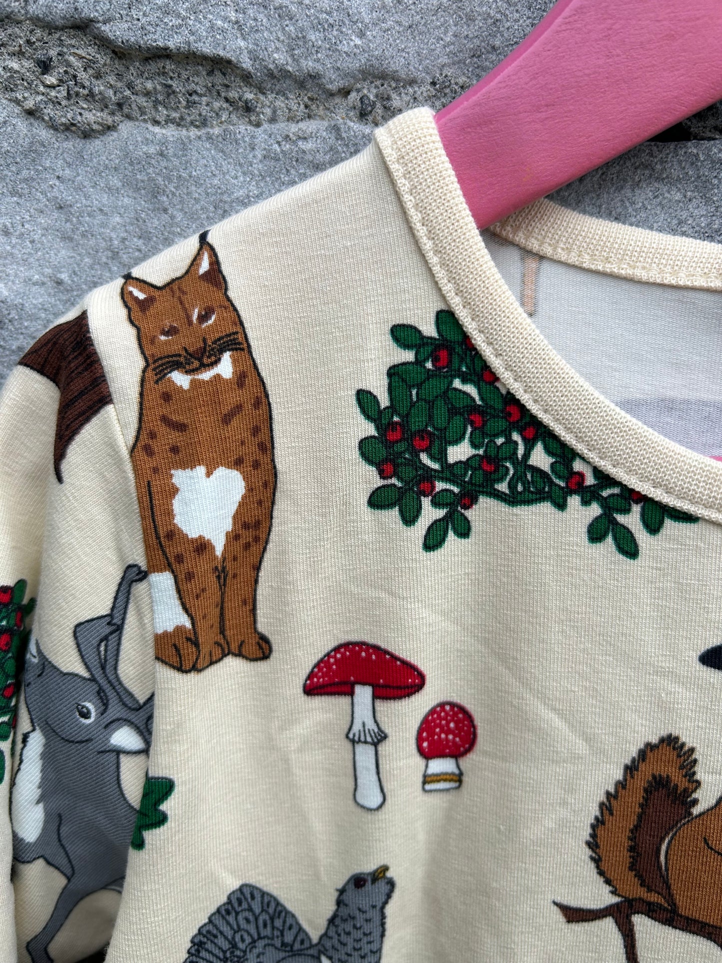 Forest Print beige dress  6y (116cm)