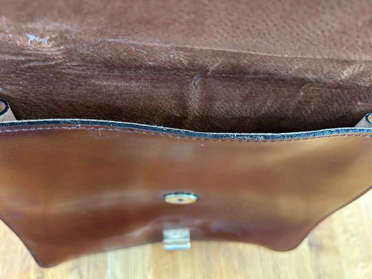 Brown leather shoulder bag