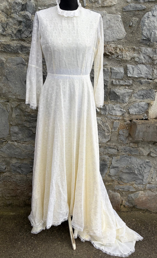 80s ivory wedding dress uk 8-10