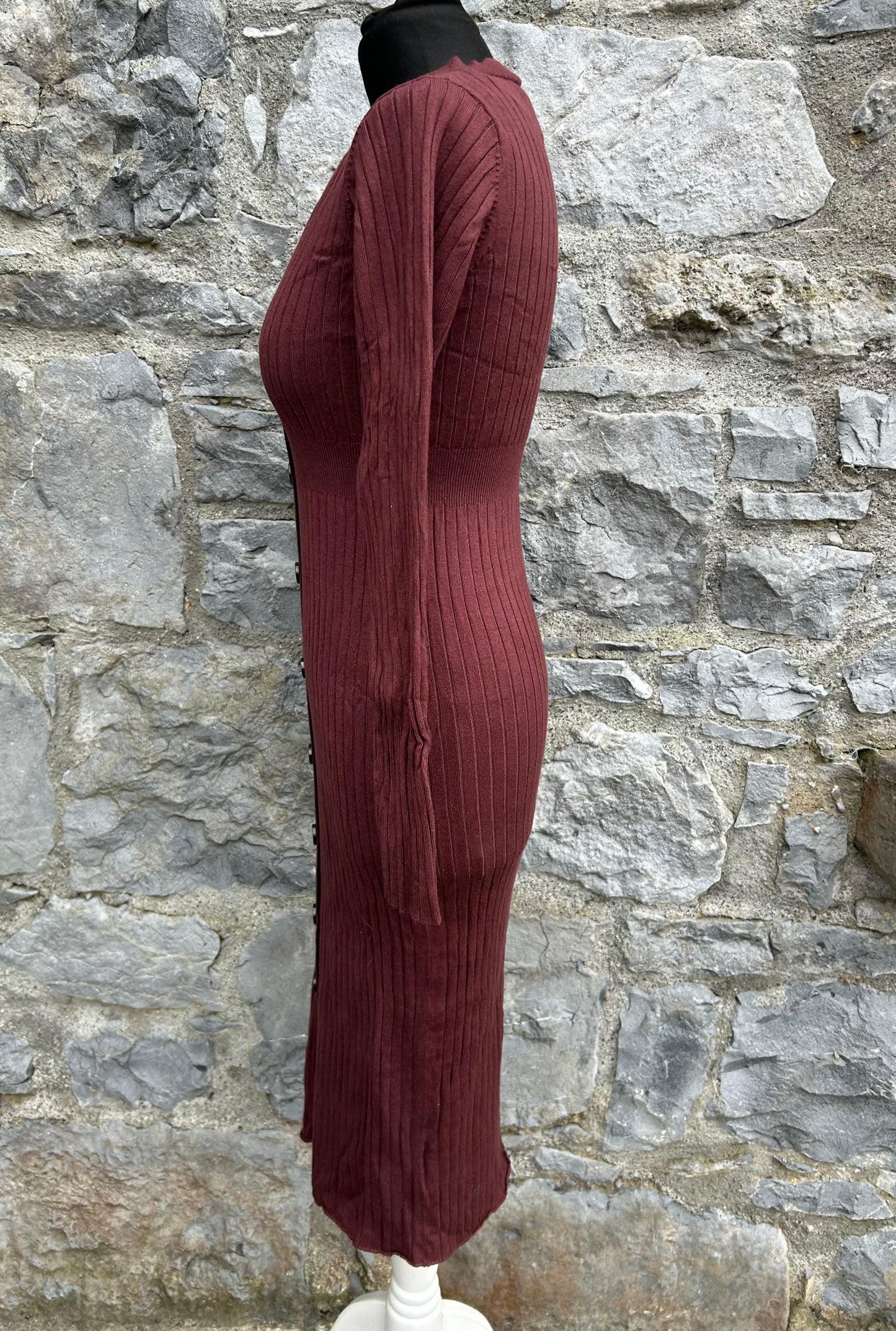 Maroon ribbed maternity dress uk 6-8
