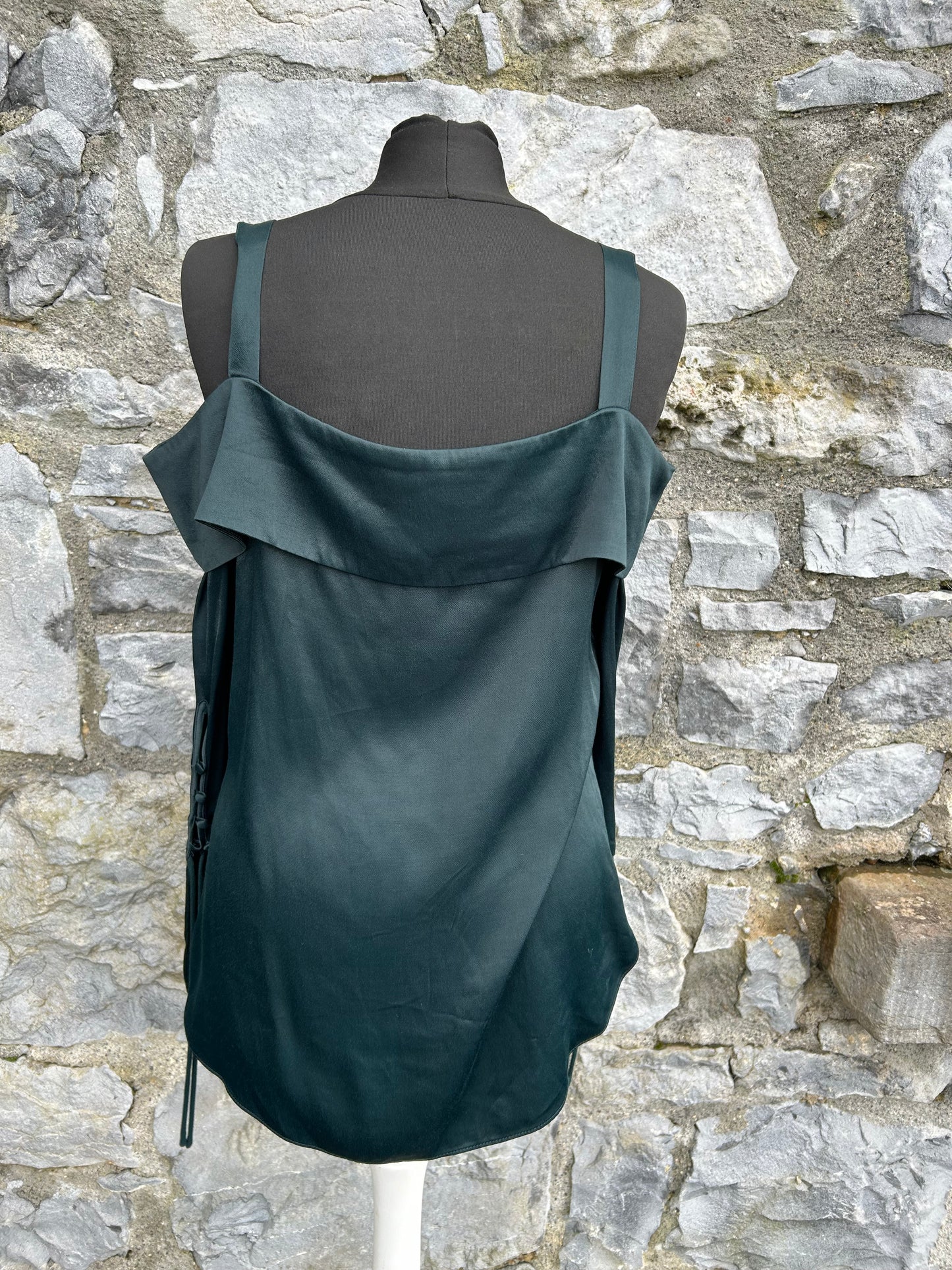 Dark green cold shoulder top uk 10